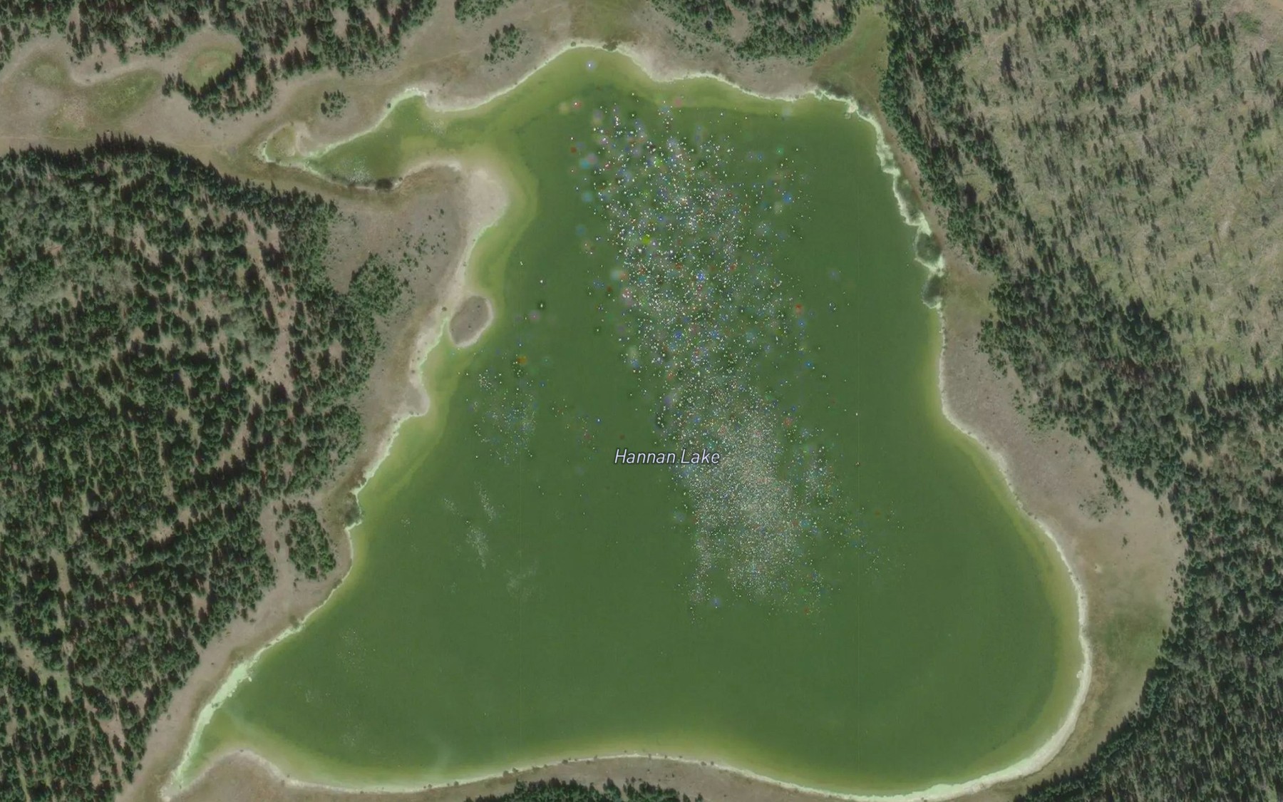 Satellite map of the Hannan Lake