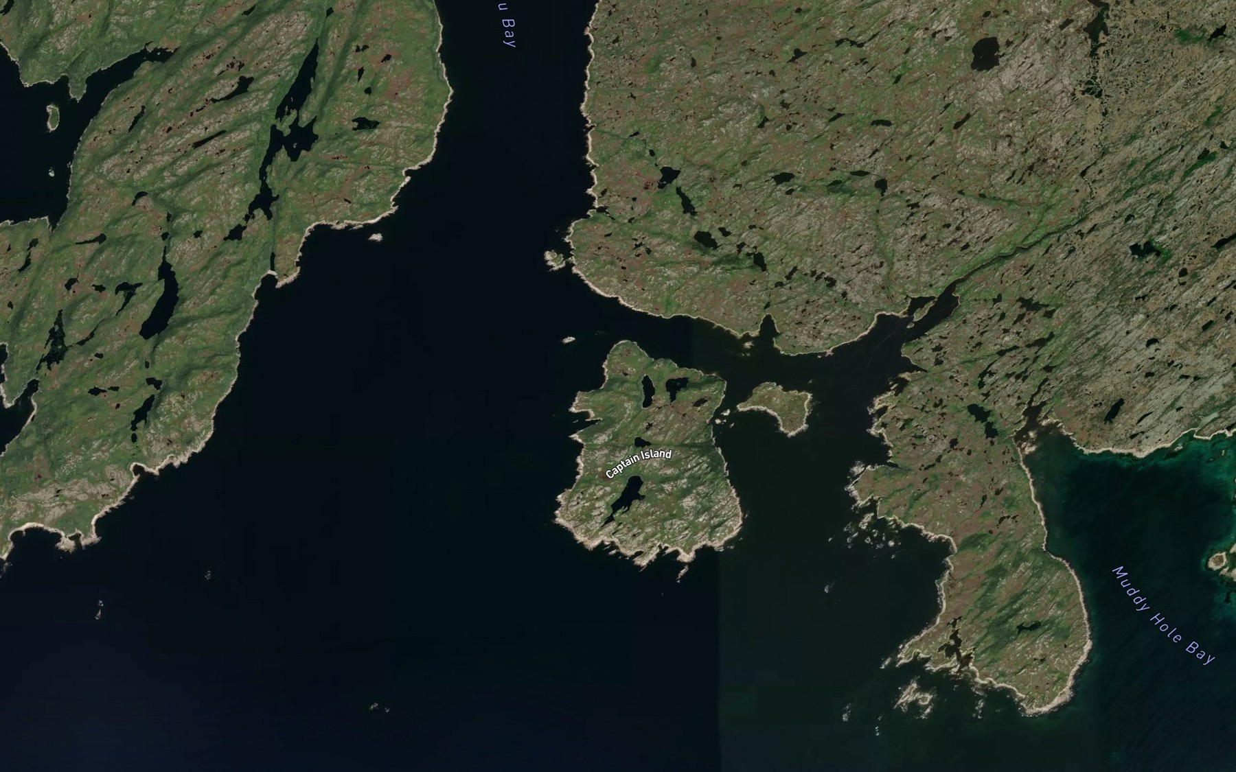 Satellite map of the Couteau Bay
