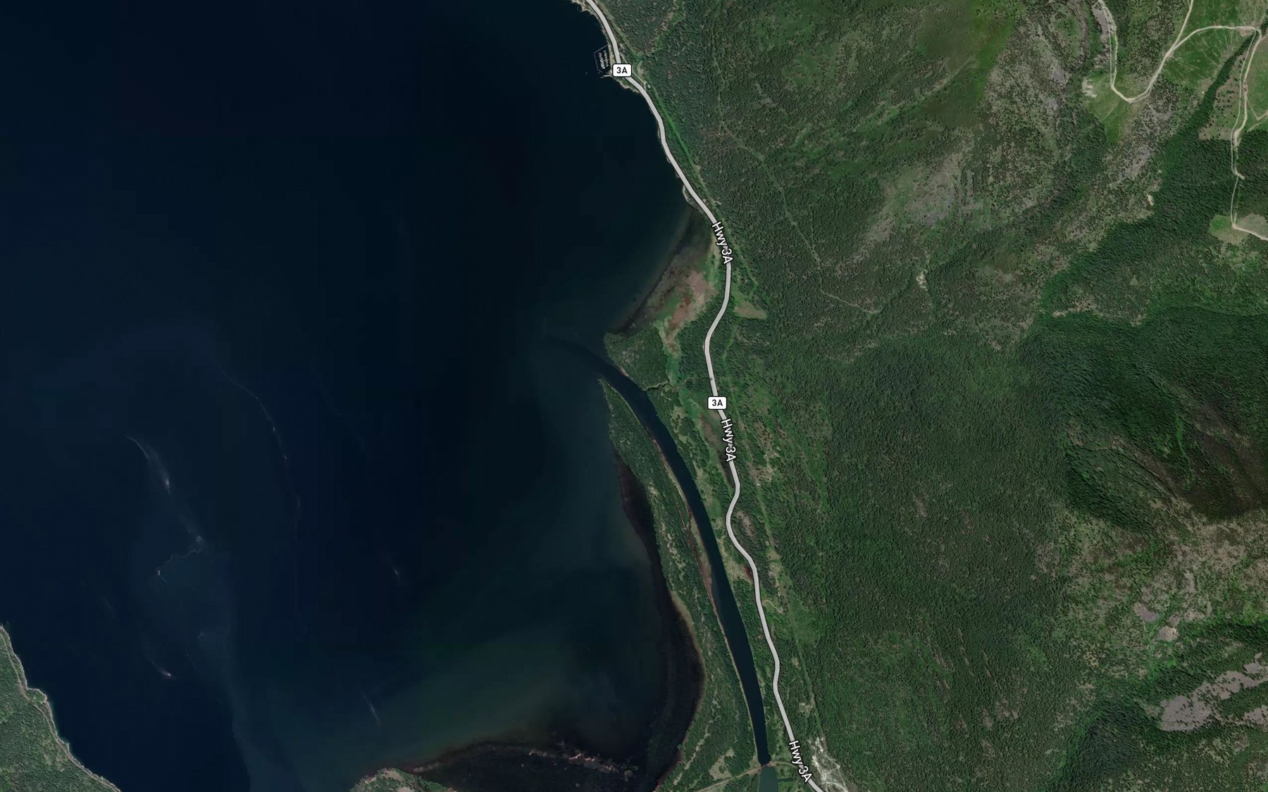 Satellite map of the Boulder Creek