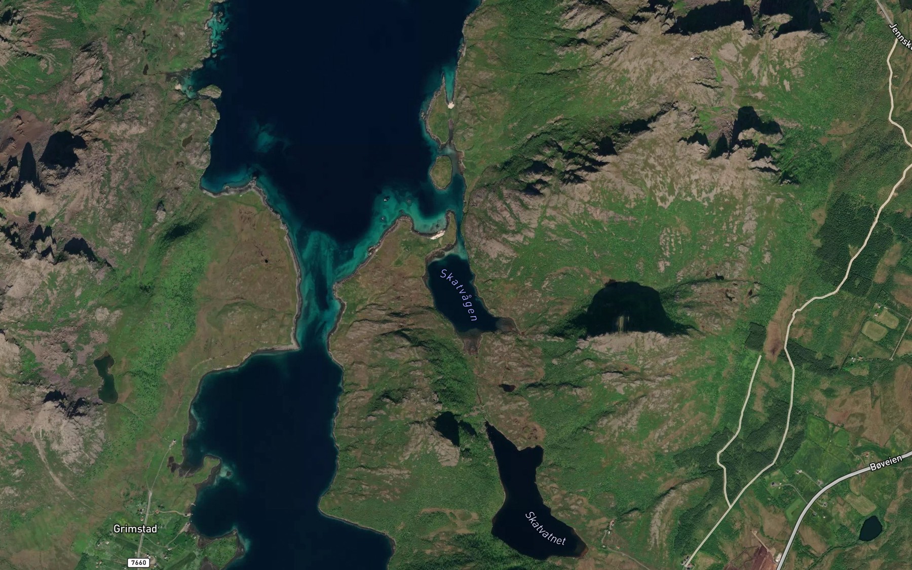 Satellite map of the Skatvagen