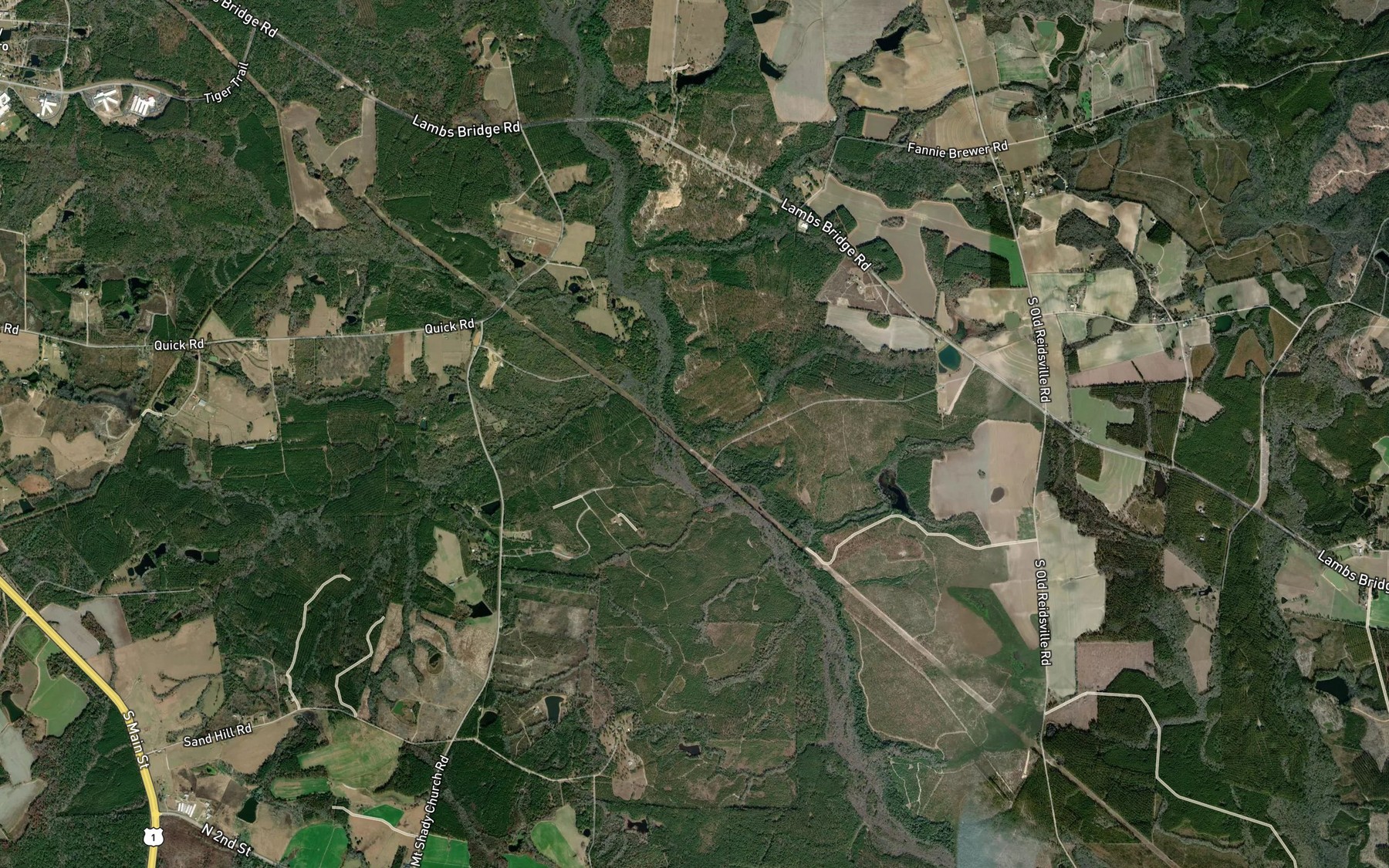 Satellite map of the Riner Lake North
