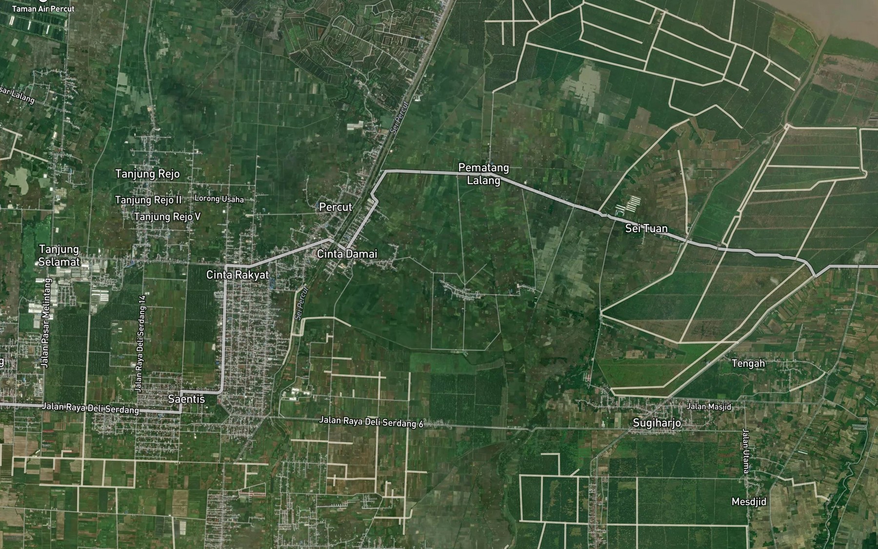 Satellite map of the Sungai Brohol