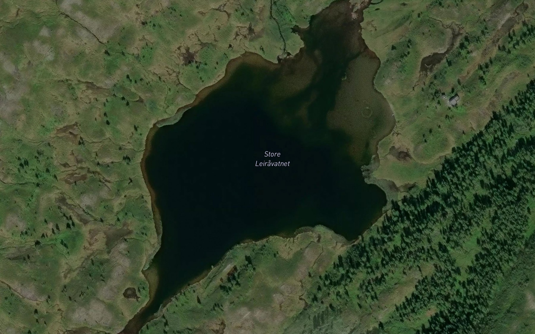 Satellite map of the Store Leiravatnet