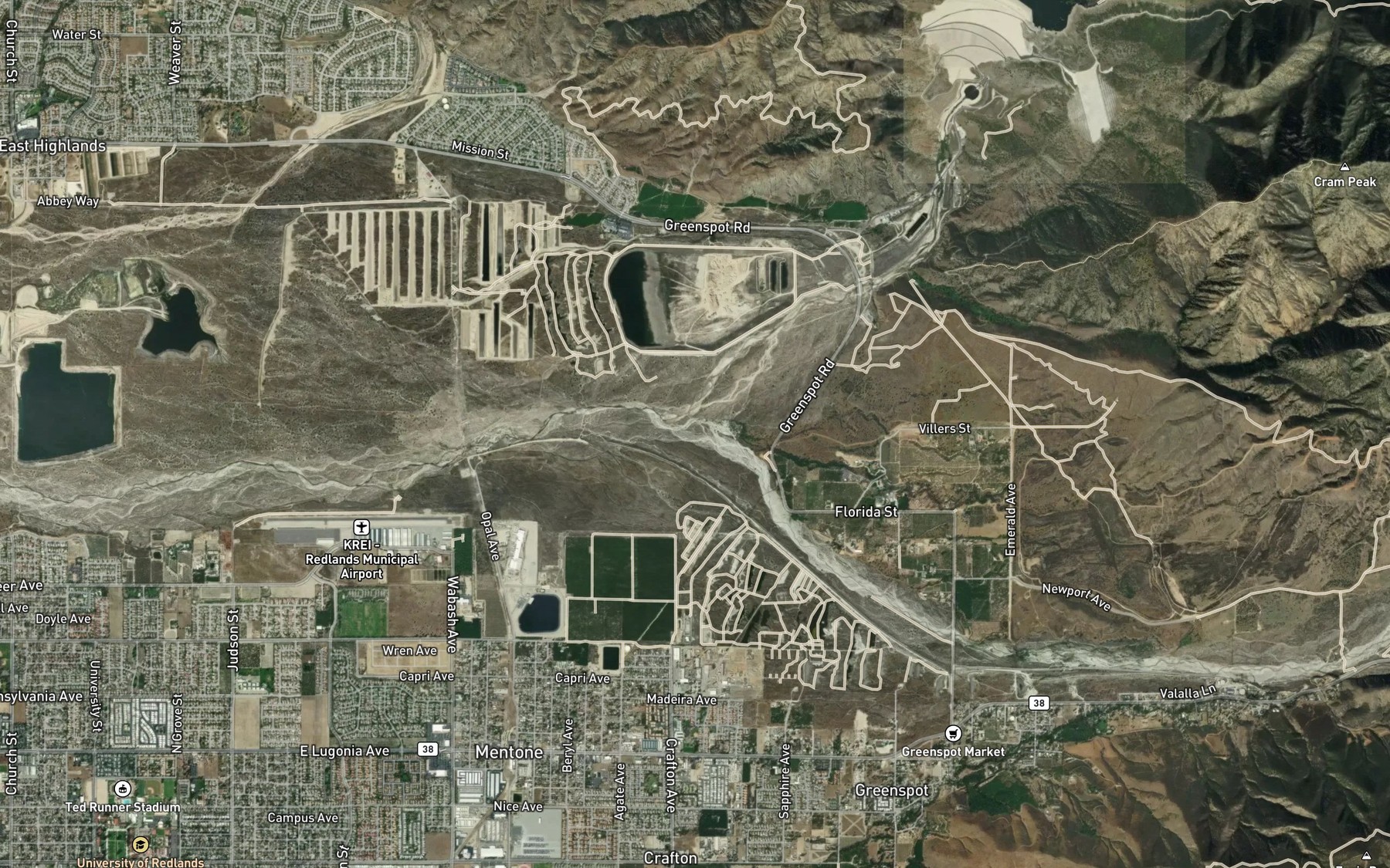 Satellite map of the Mill Creek