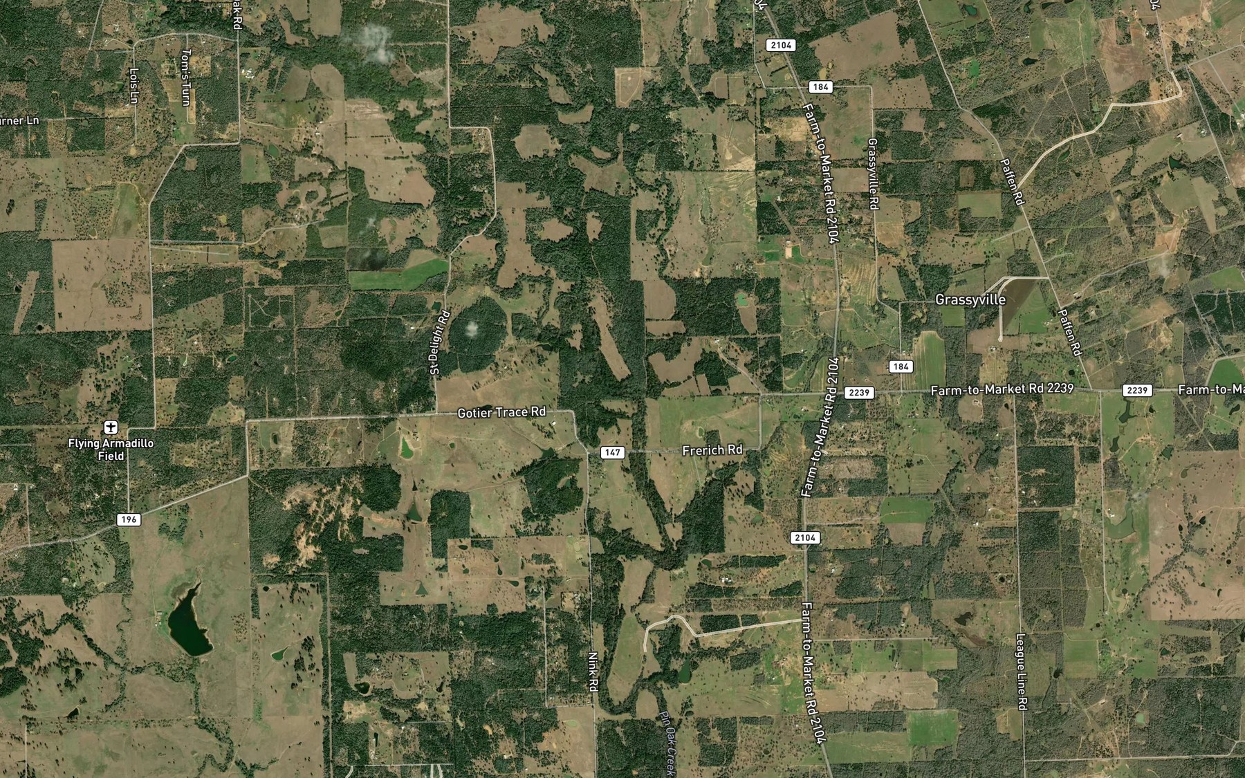 Satellite map of the Turner Creek