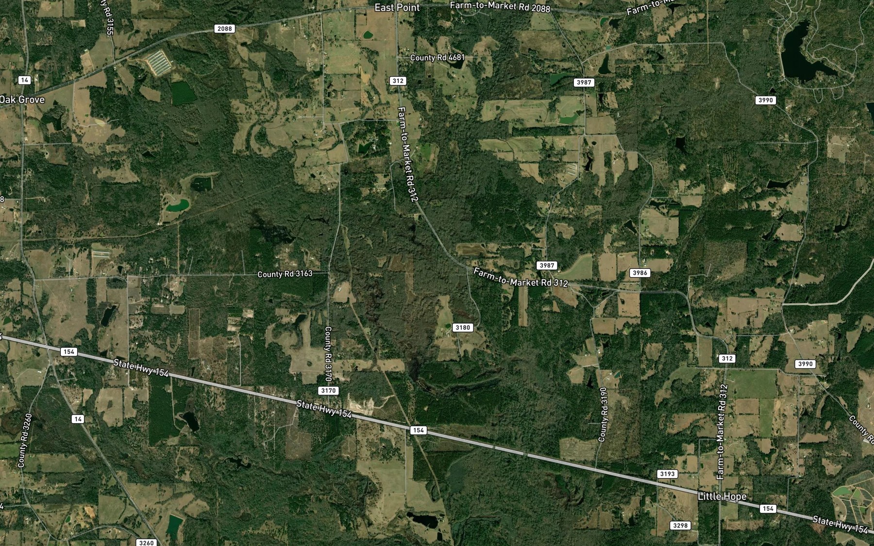 Satellite map of the Stout Creek