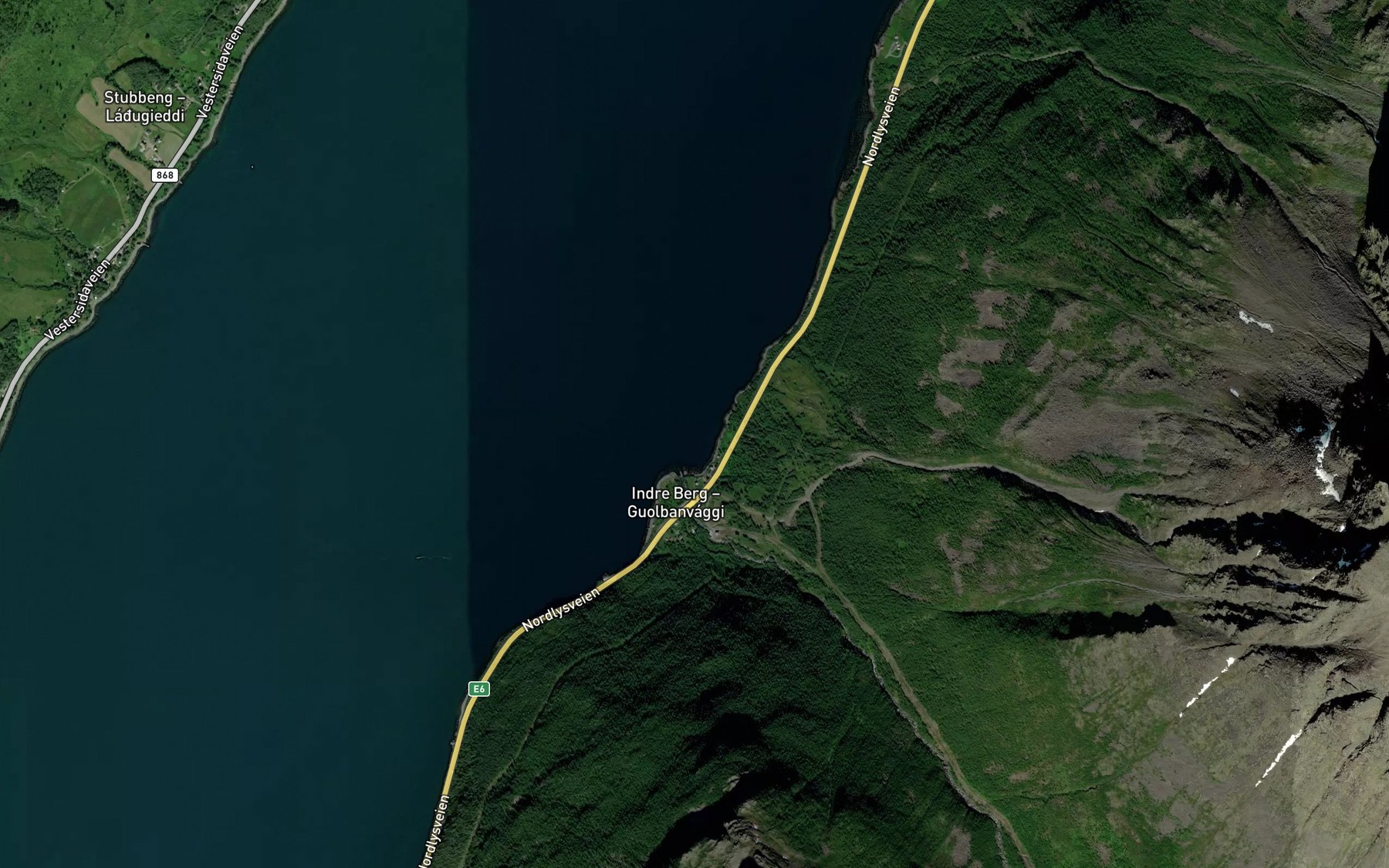 Satellite map of the Guolbanvakkiluokta
