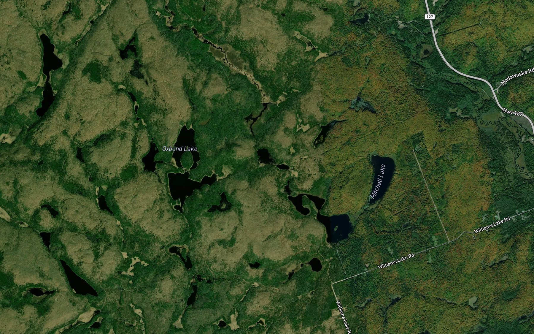 Satellite map of the Green Creek