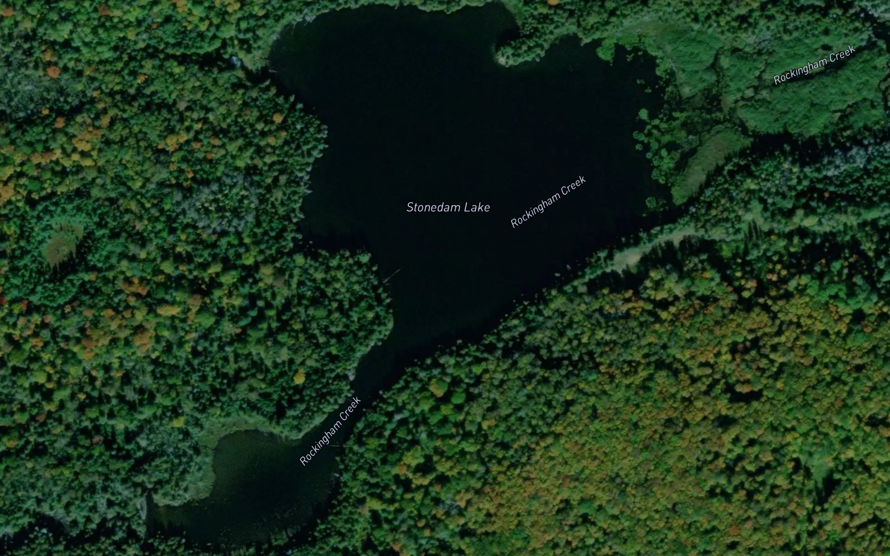 Satellite map of the Stonedam Lake