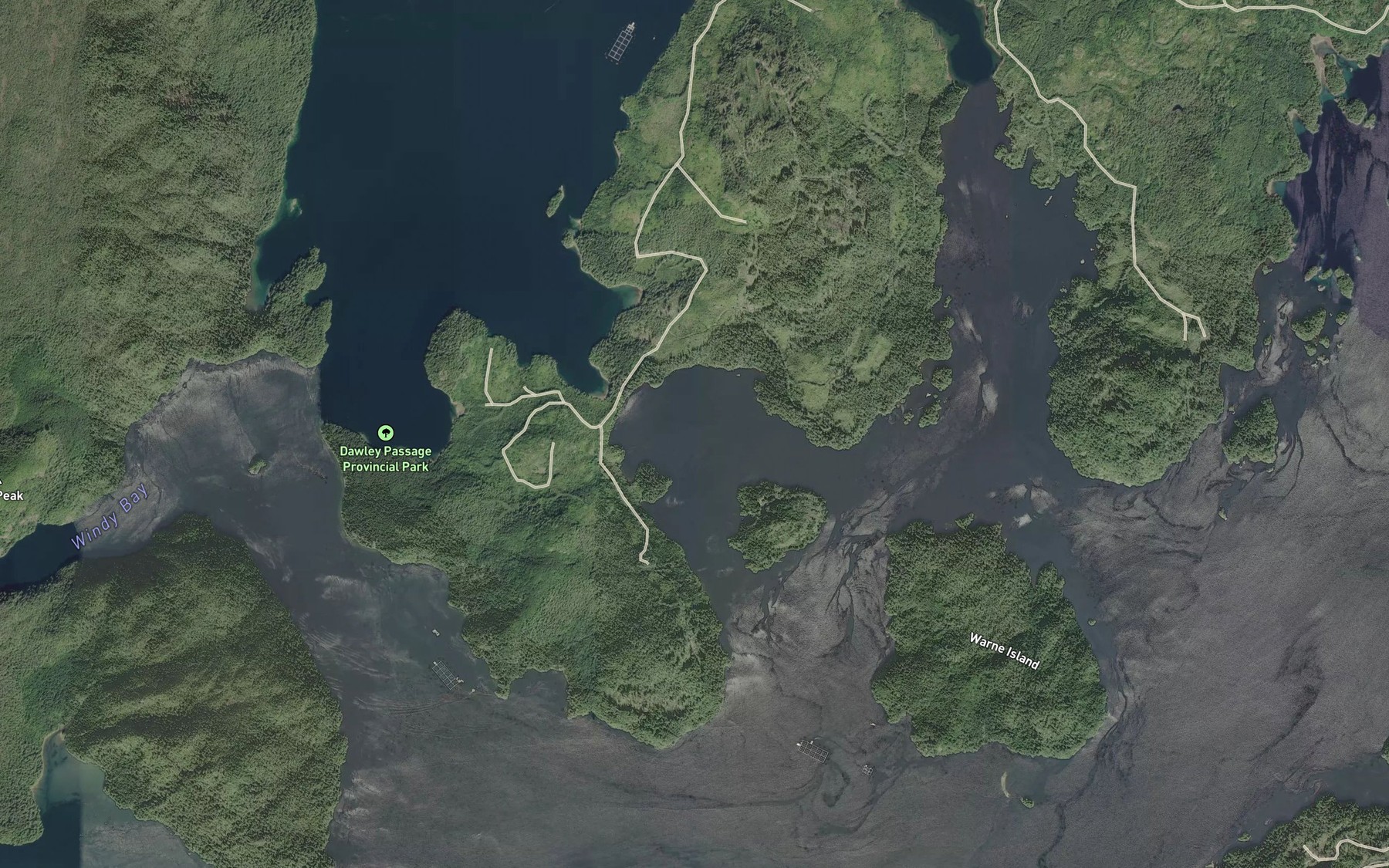 Satellite map of the Island Cove