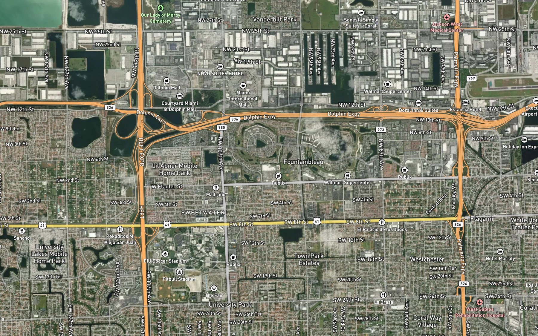 Satellite map of the Blue Lake