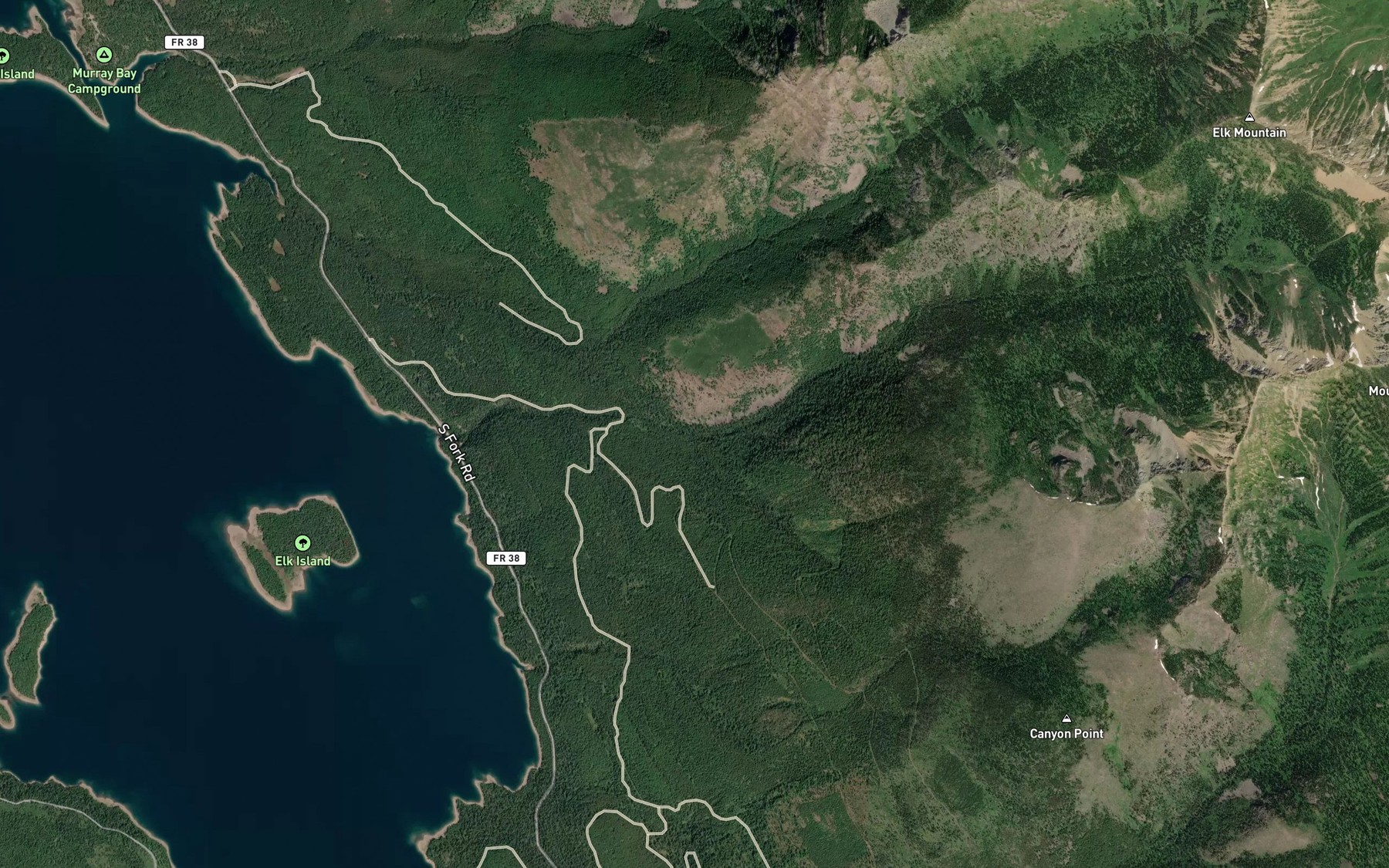 Satellite map of the Ruby Creek