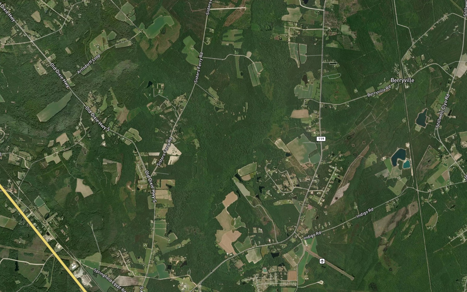 Satellite map of the Runs Branch