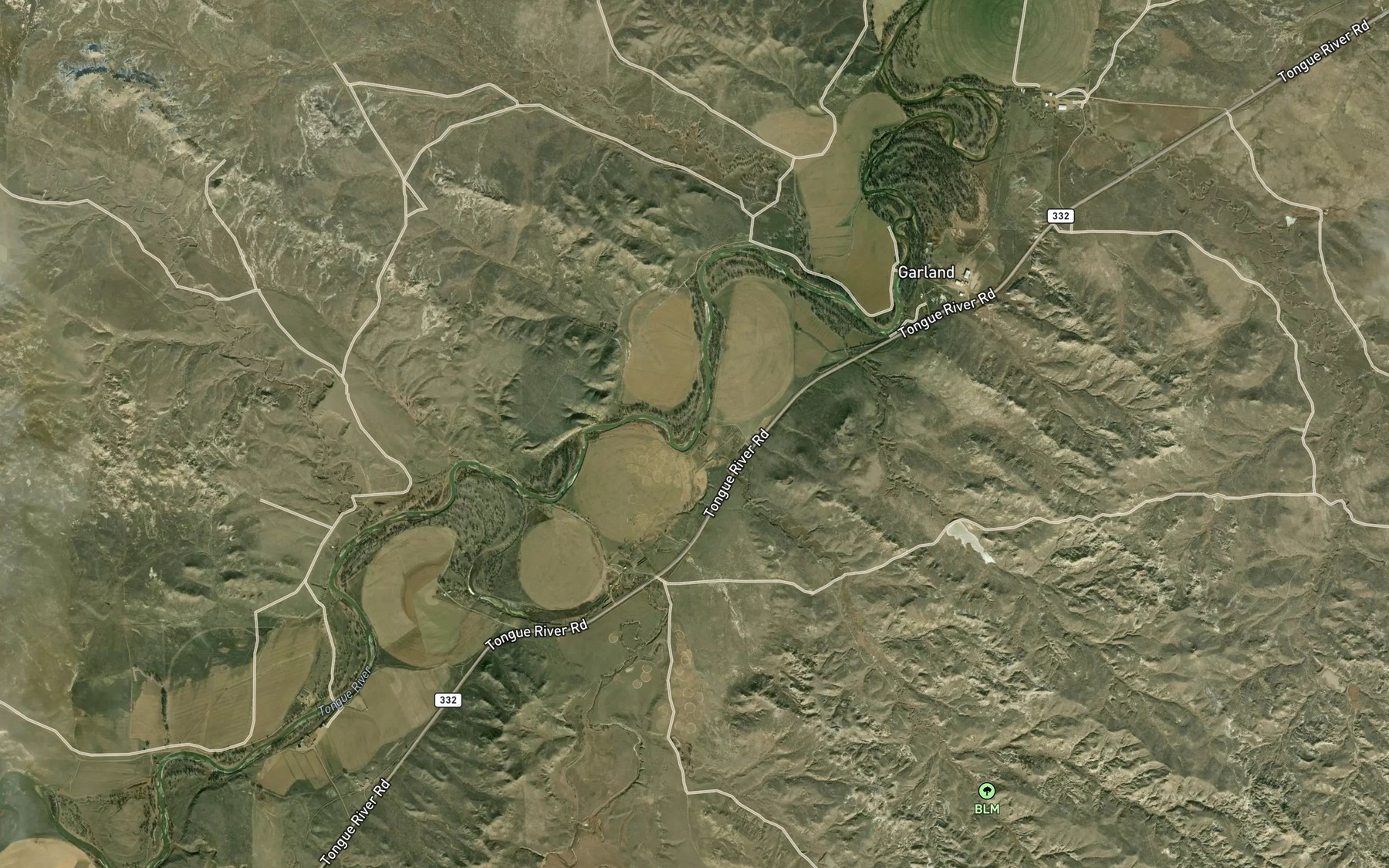 Satellite map of the Sand Creek