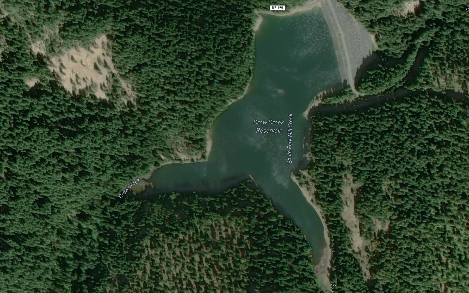 Satellite map of the Crow Creek