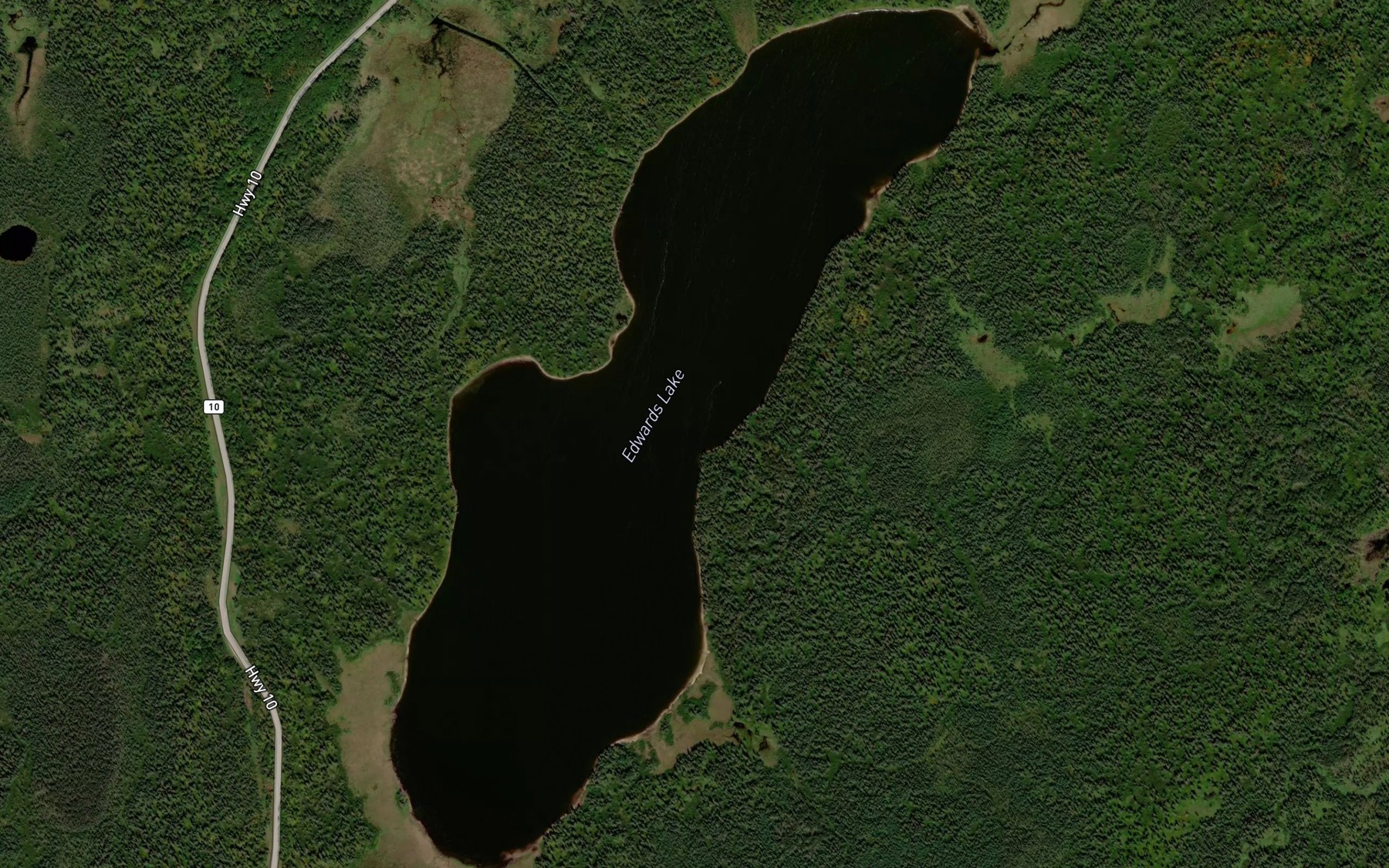 Satellite map of the Edwards Lake