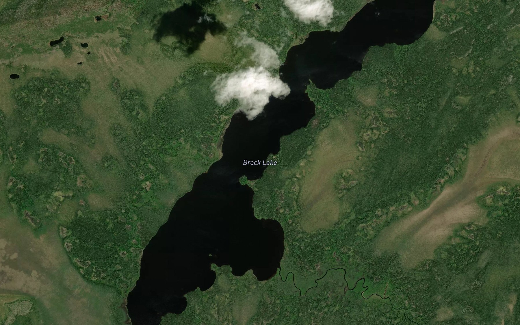 Satellite map of the Brock Lake