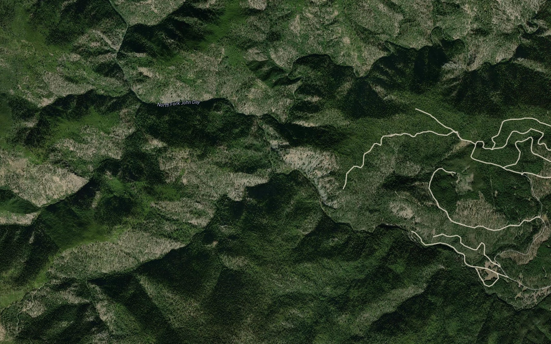 Satellite map of the Granite Creek