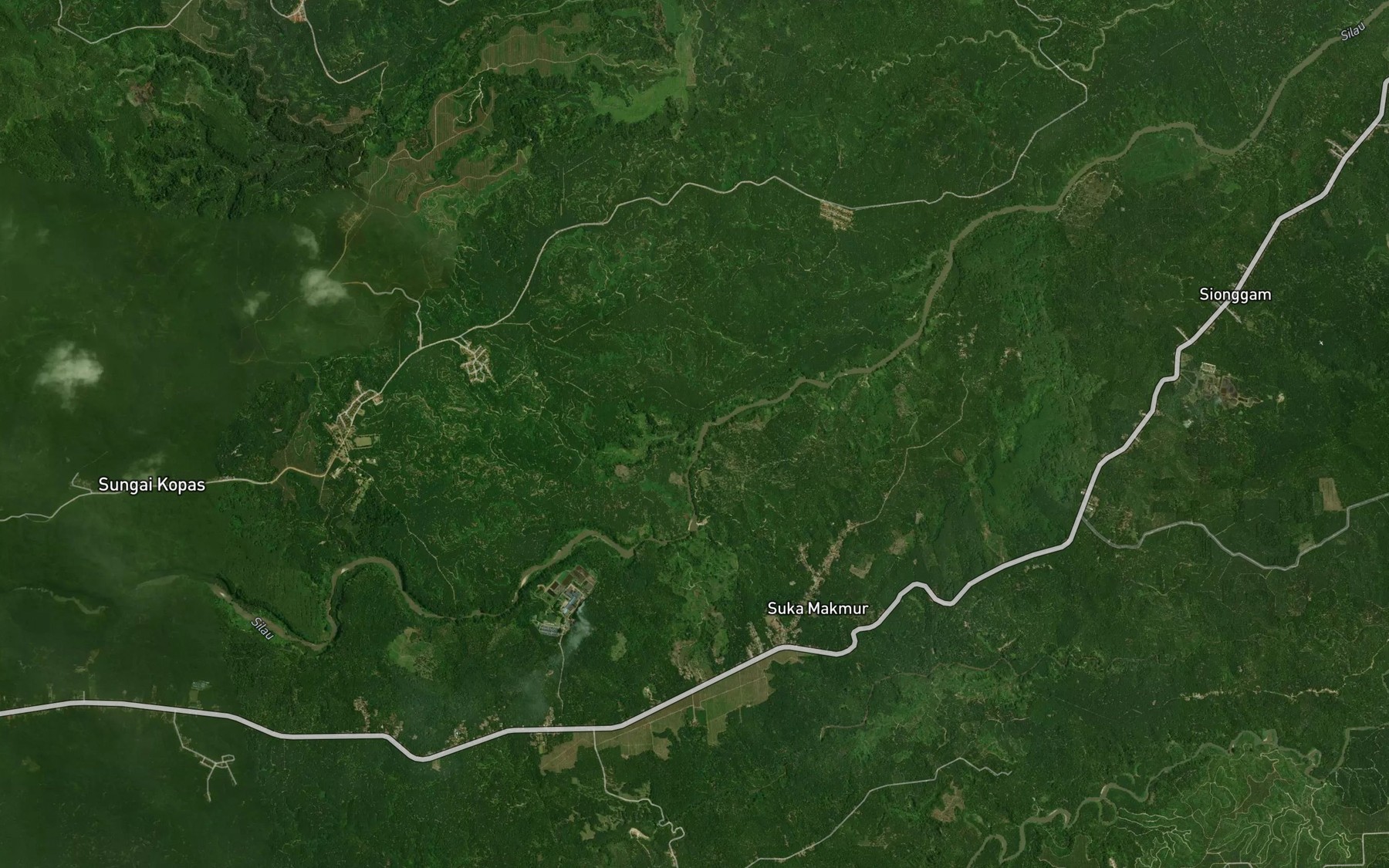 Satellite map of the Aek Sipaku