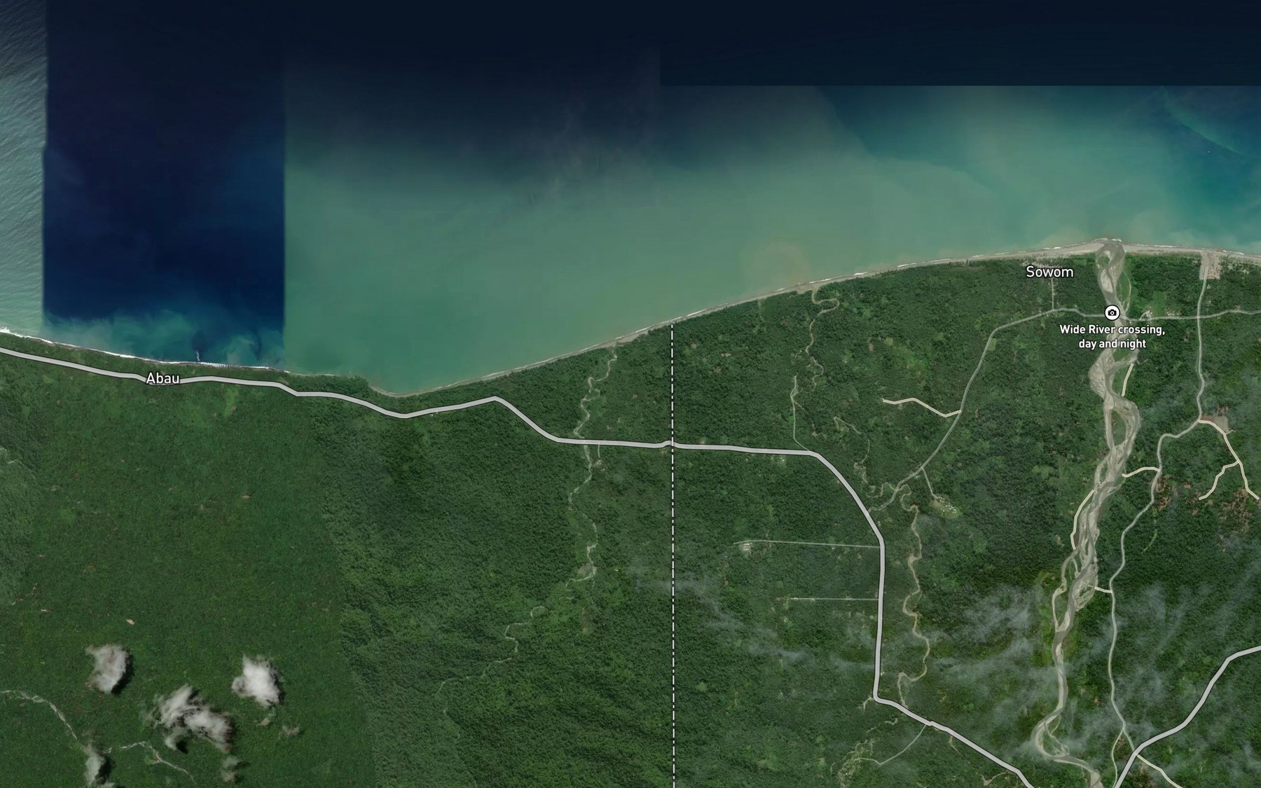 Satellite map of the Salaminara Creek