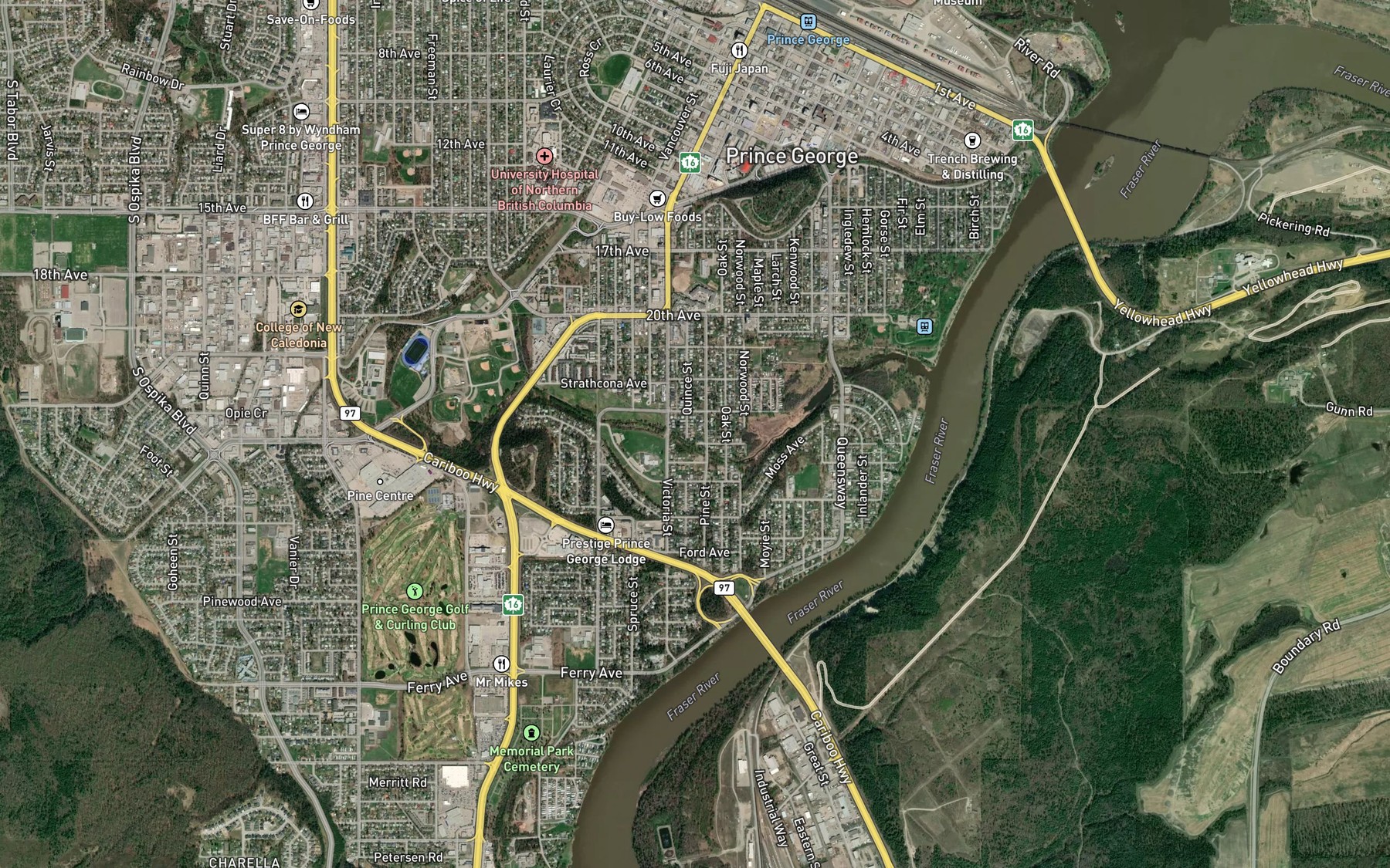 Satellite map of the Hudsons Bay Slough
