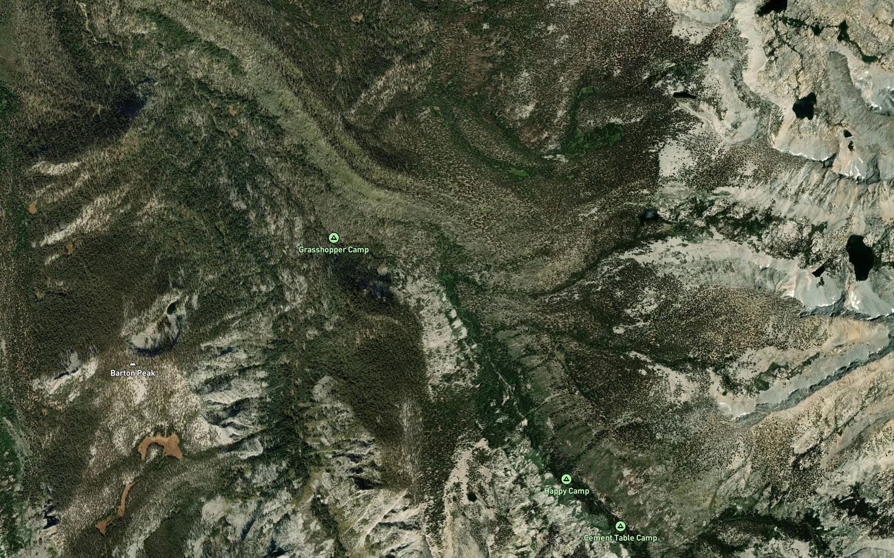 Satellite map of the Brewer Creek