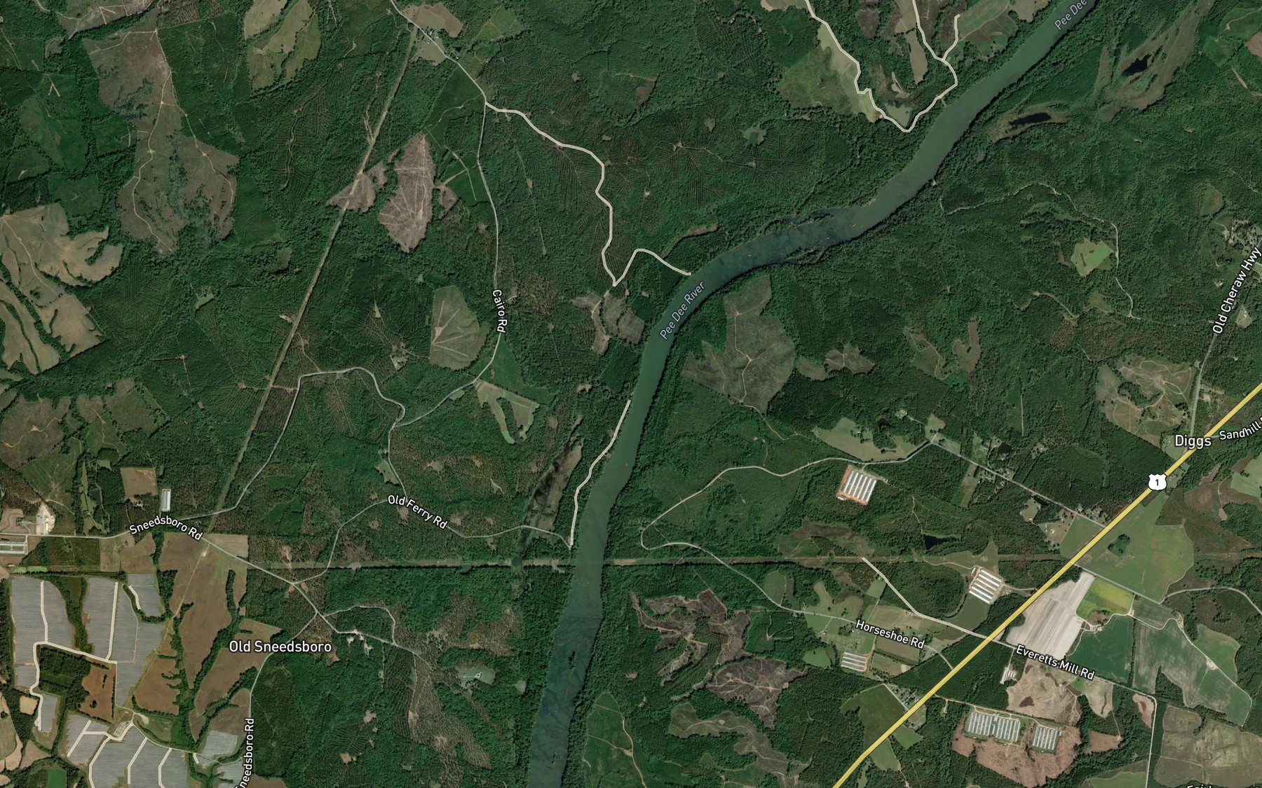 Satellite map of the Mill Creek