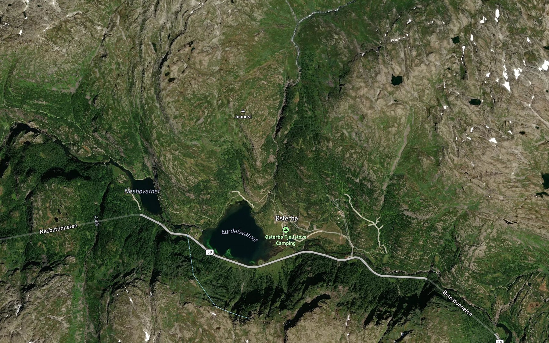 Satellite map of the Langedola