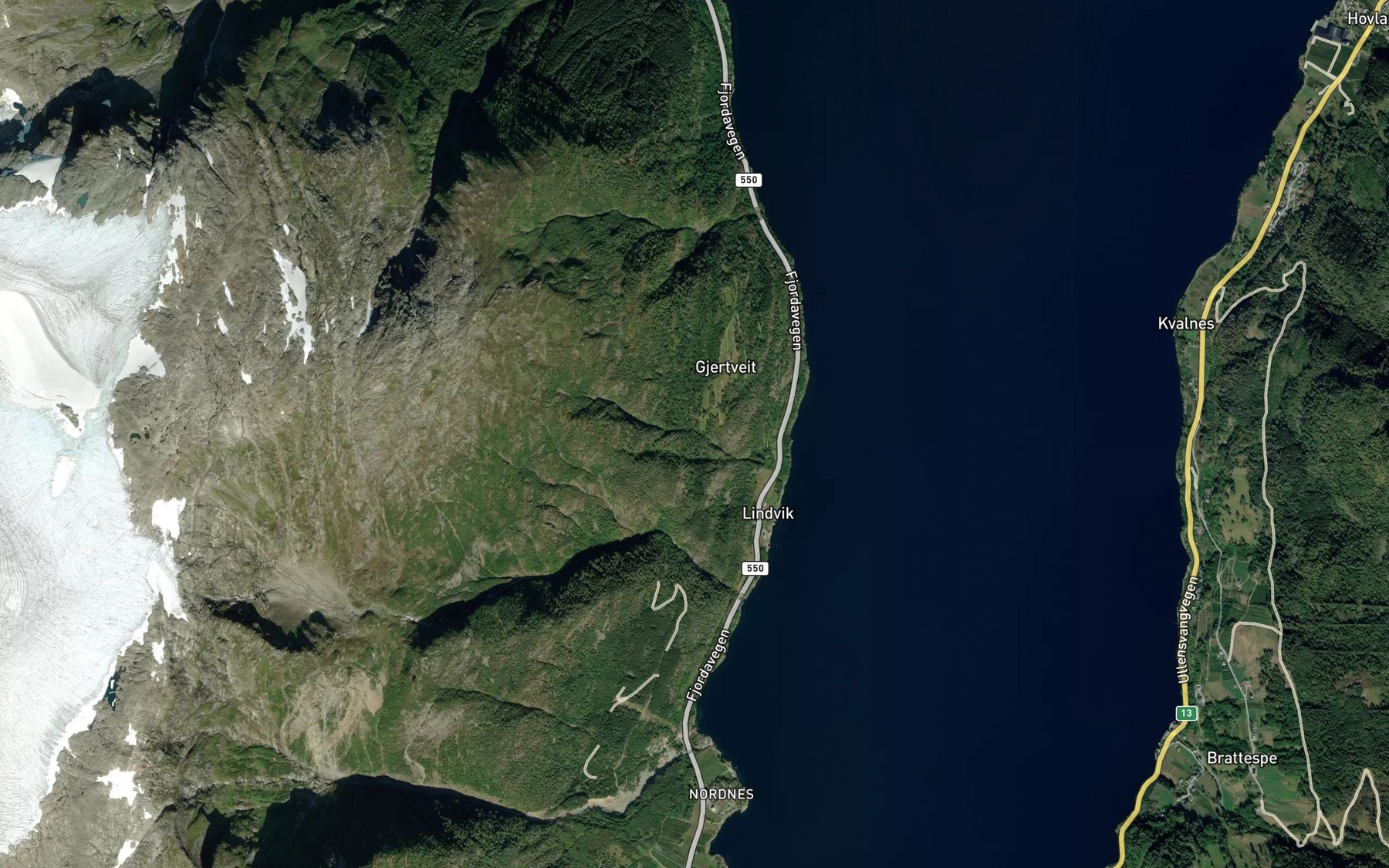 Satellite map of the Skredbekken