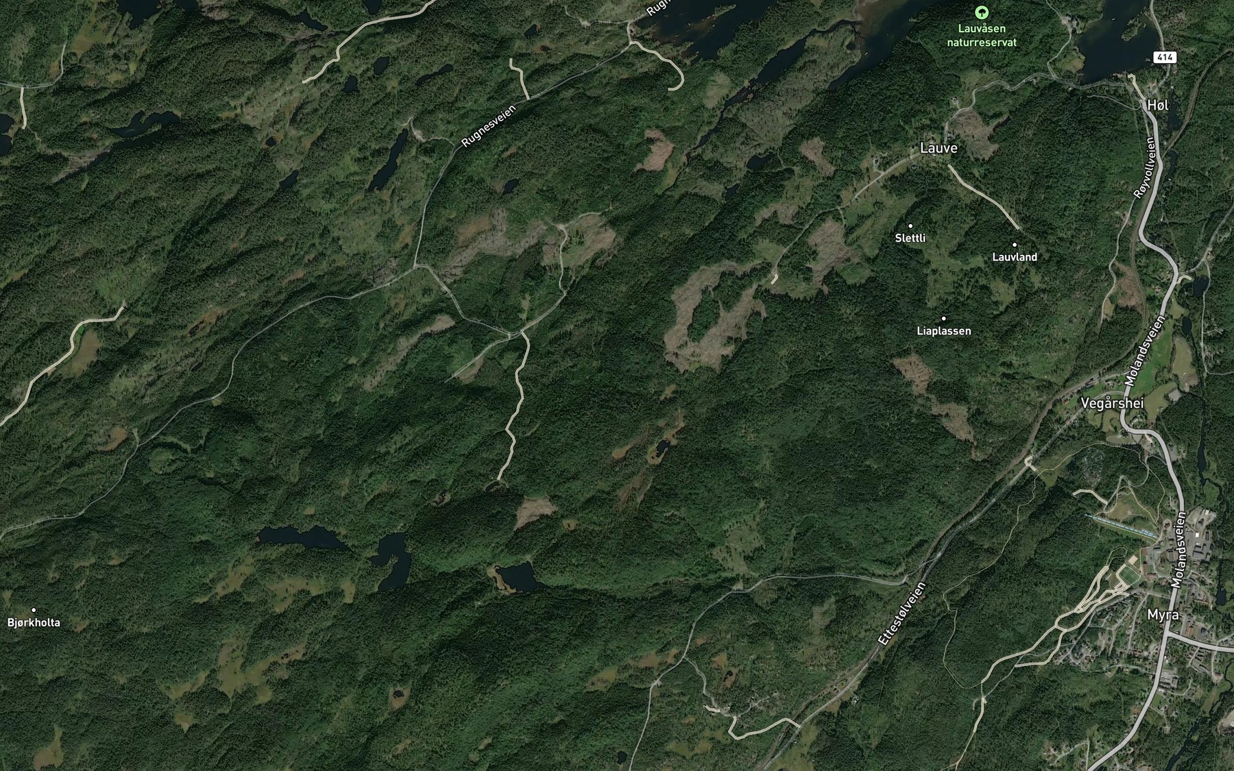 Satellite map of the Rabubekken