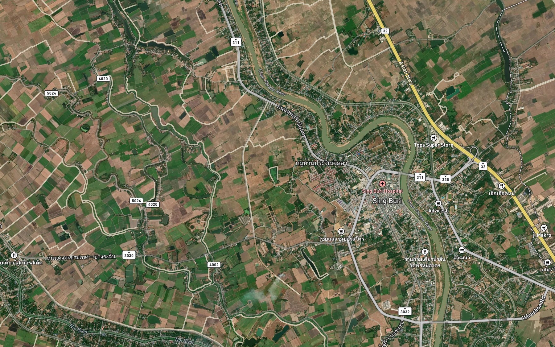 Satellite map of the Nong Ya