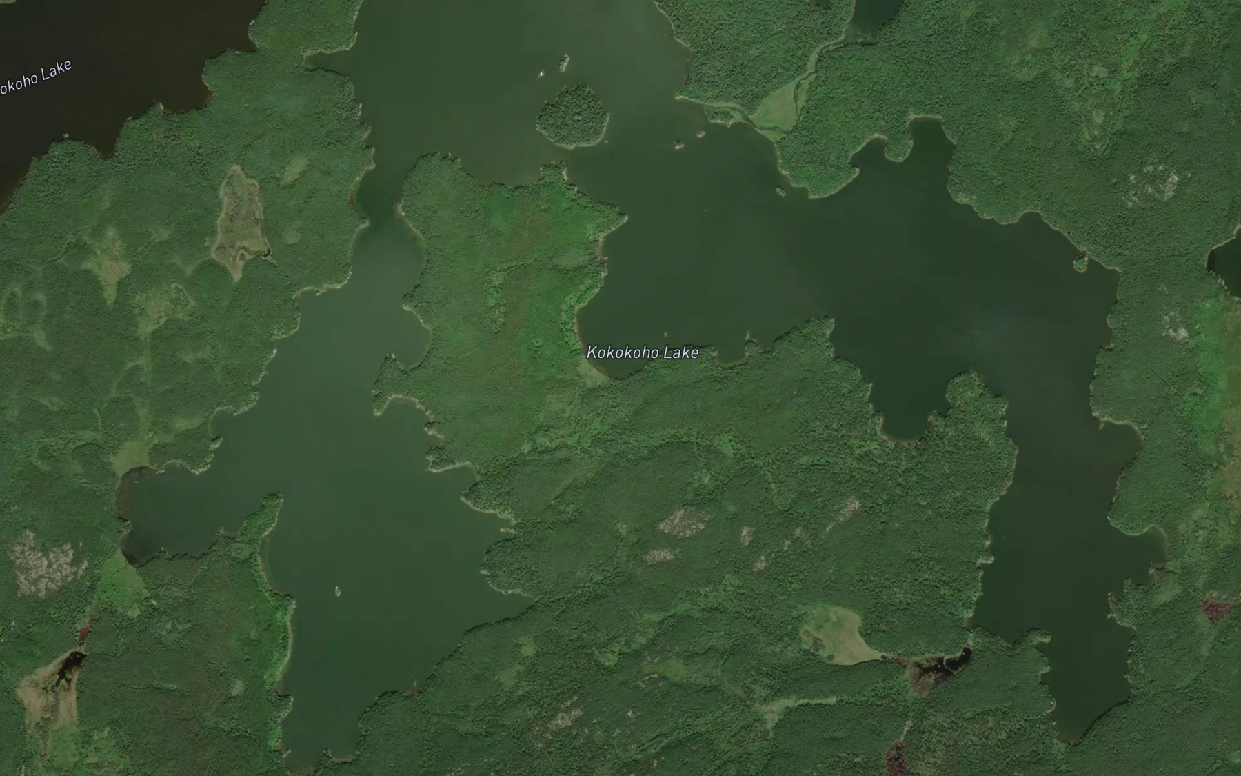 Satellite map of the Kokokoho Lake