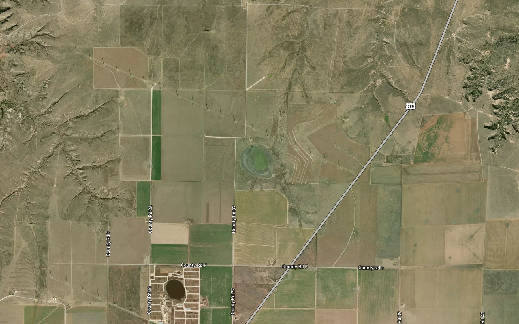 Satellite map of the Milkweed Lake
