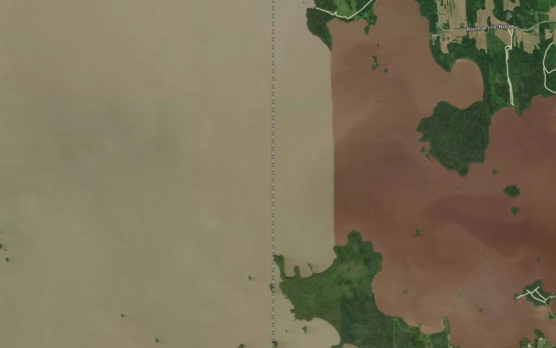 Satellite map of the Lake Abitibi