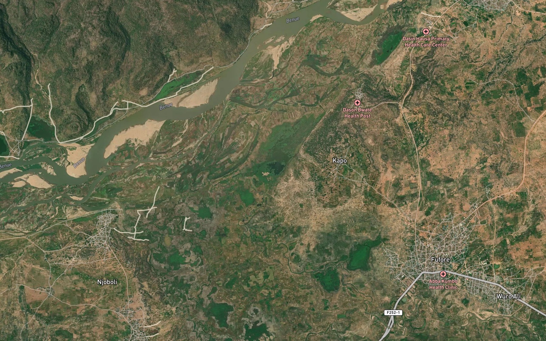 Satellite map of the Lake Kapo