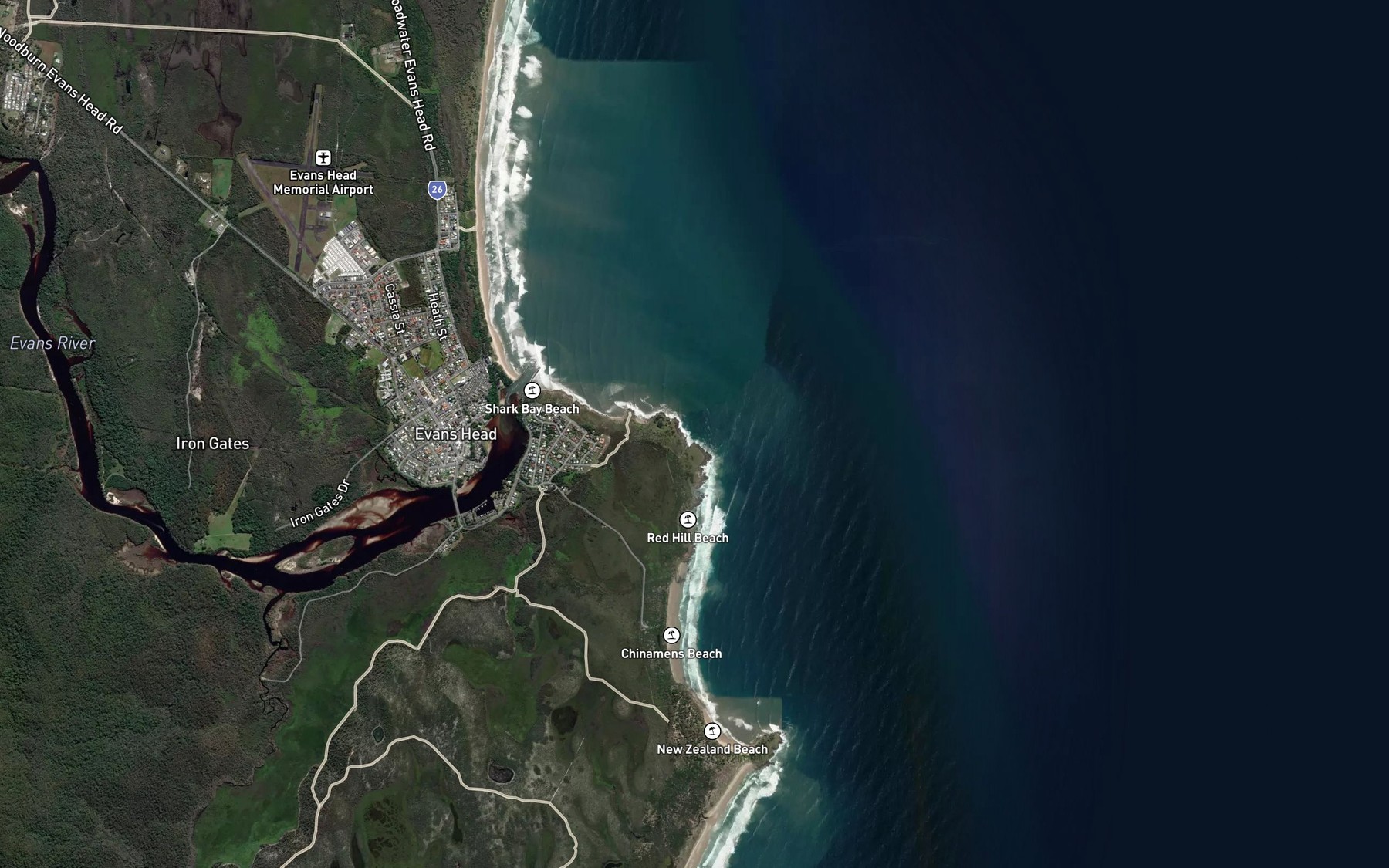 Satellite map of the Half Tide Inlet