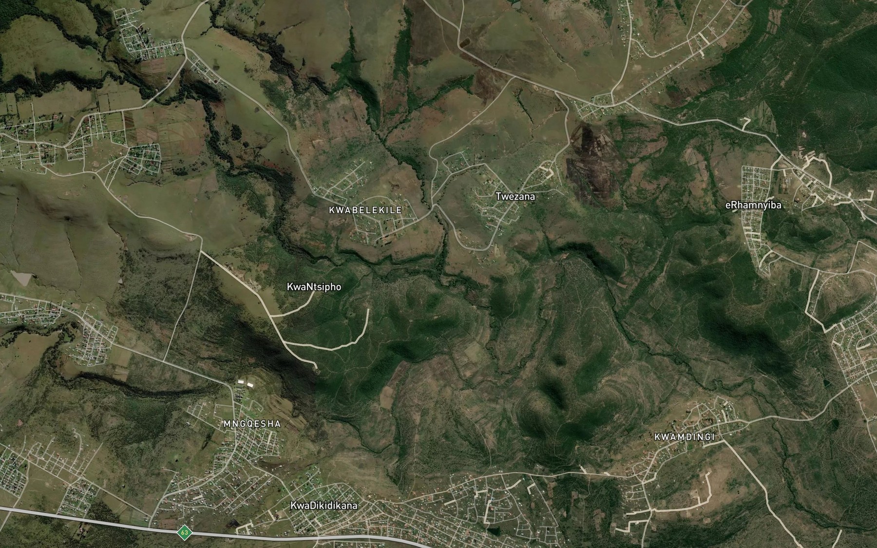 Satellite map of the Kwelerana