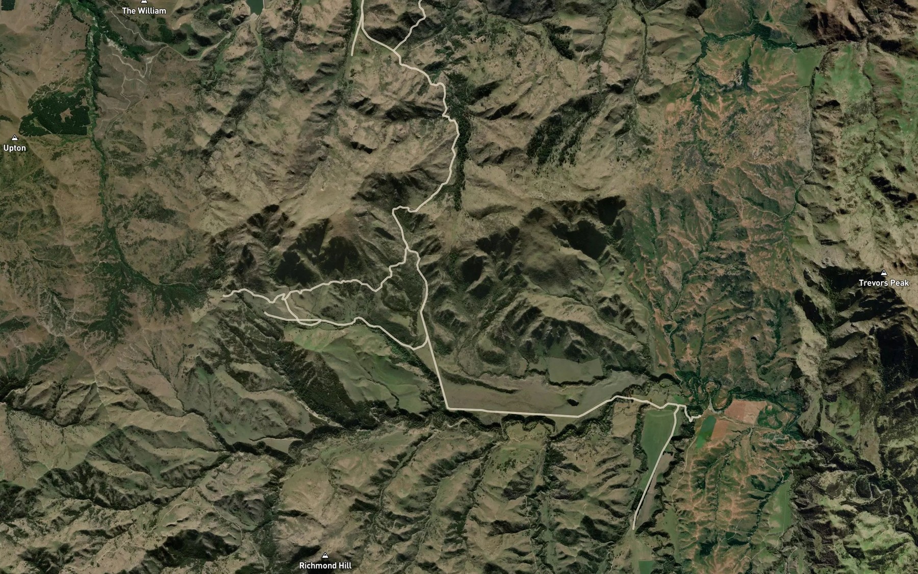 Satellite map of the Elsies Creek