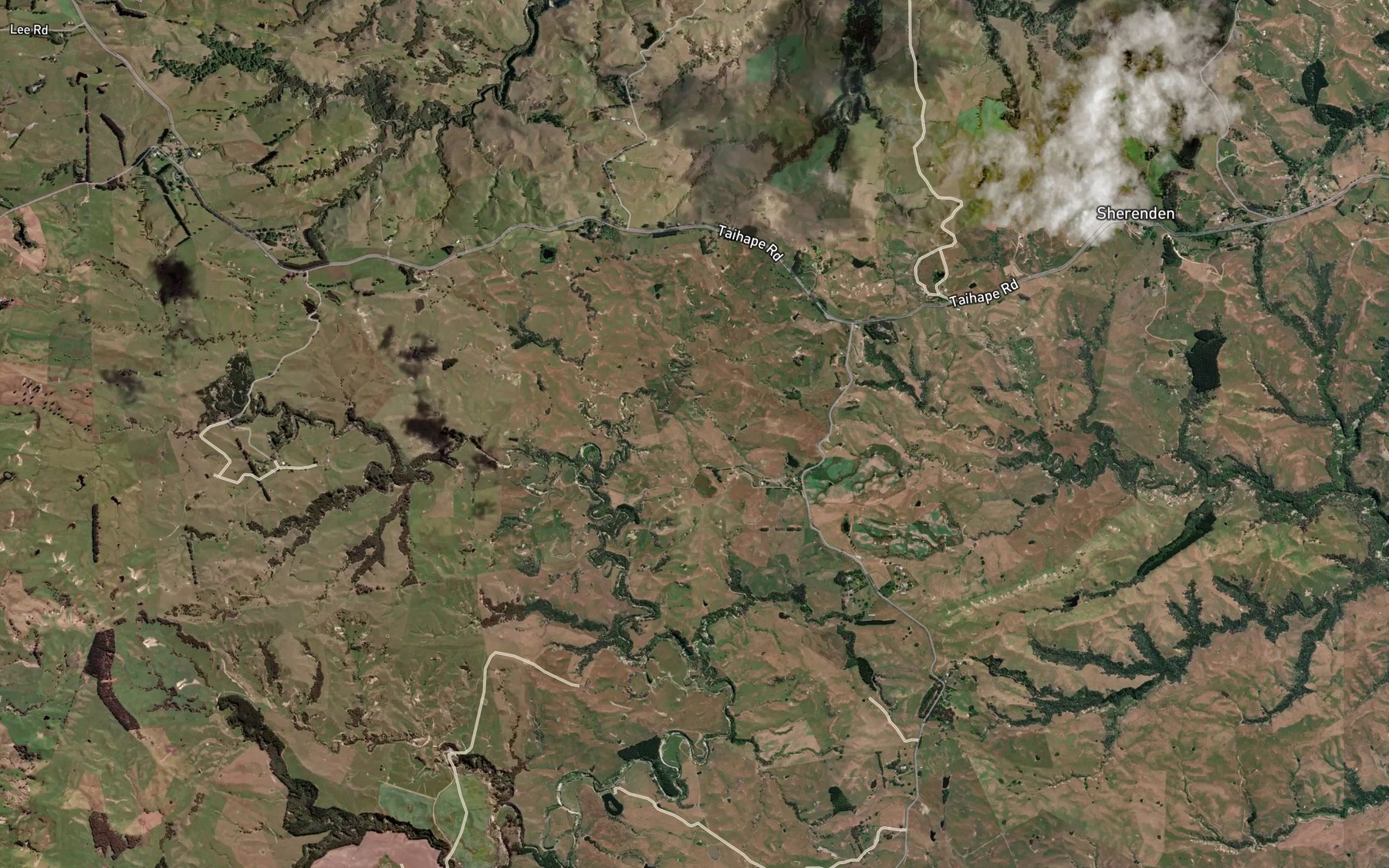 Satellite map of the Waitara Stream