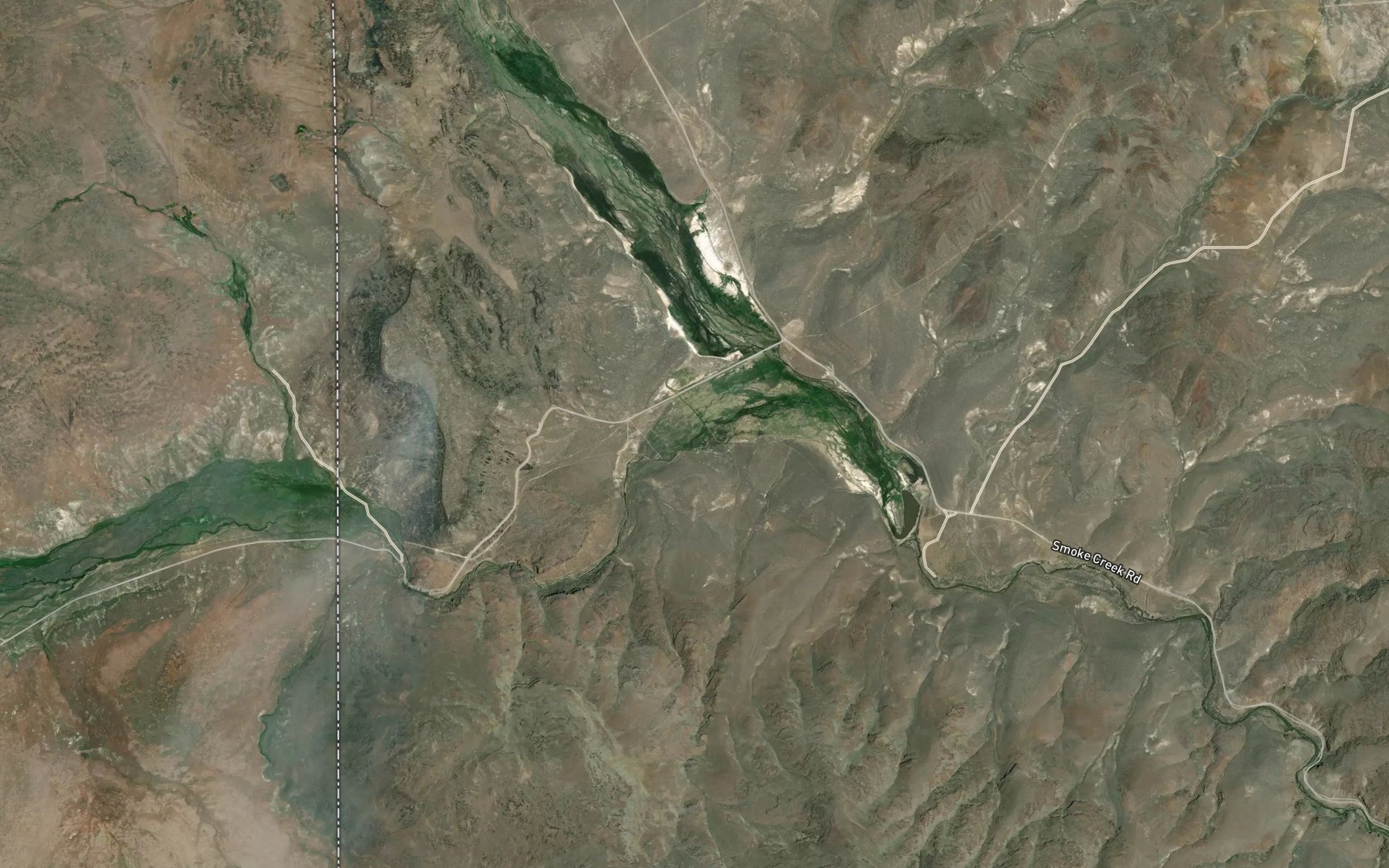 Satellite map of the Rush Creek