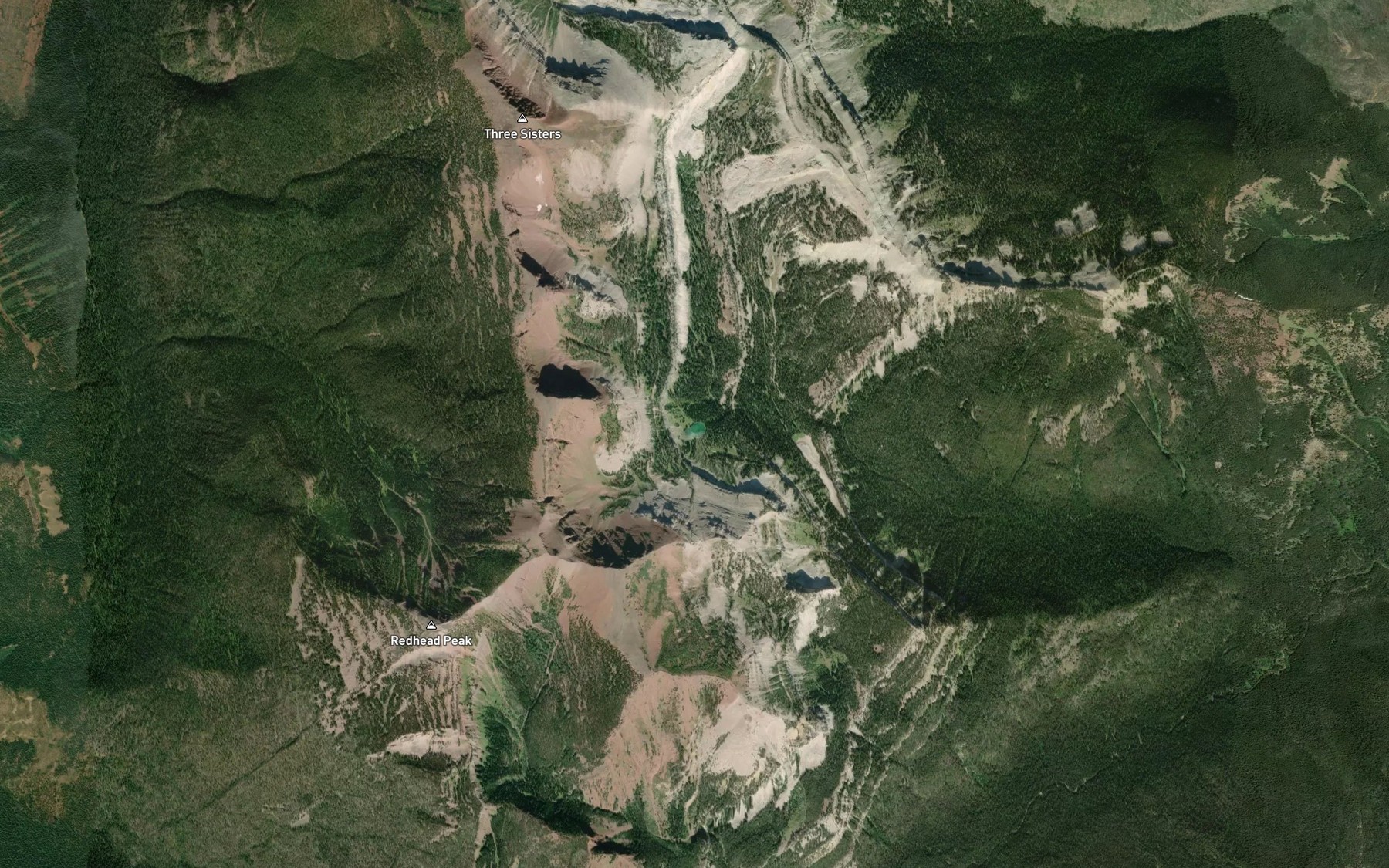 Satellite map of the Unnamed Lake