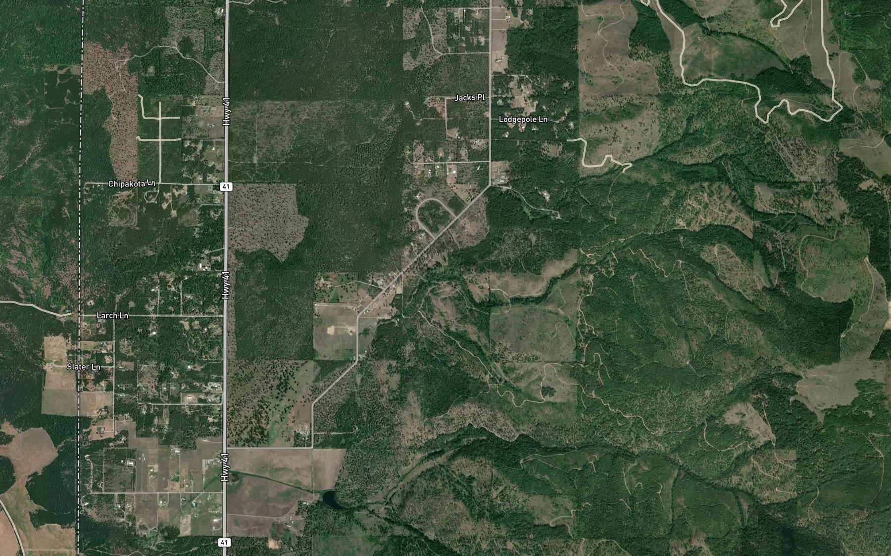 Satellite map of the Fish Creek