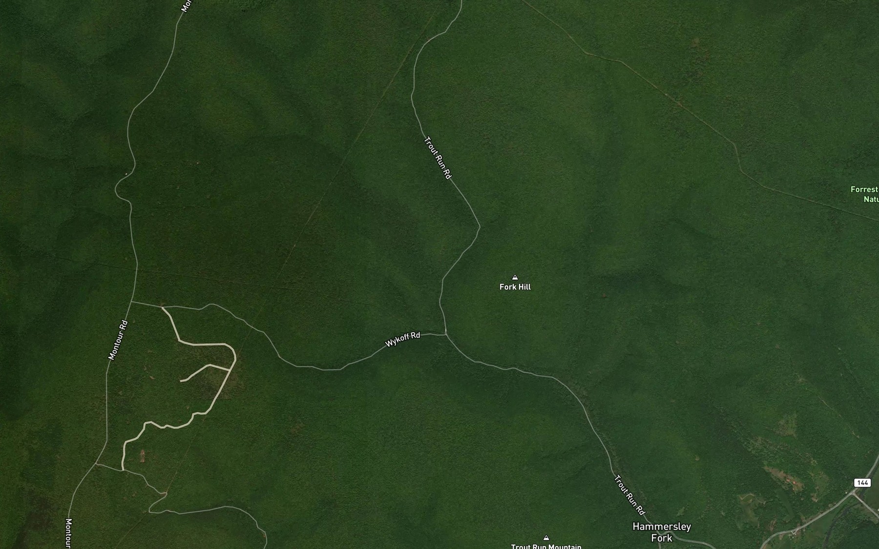 Satellite map of the Greene Branch