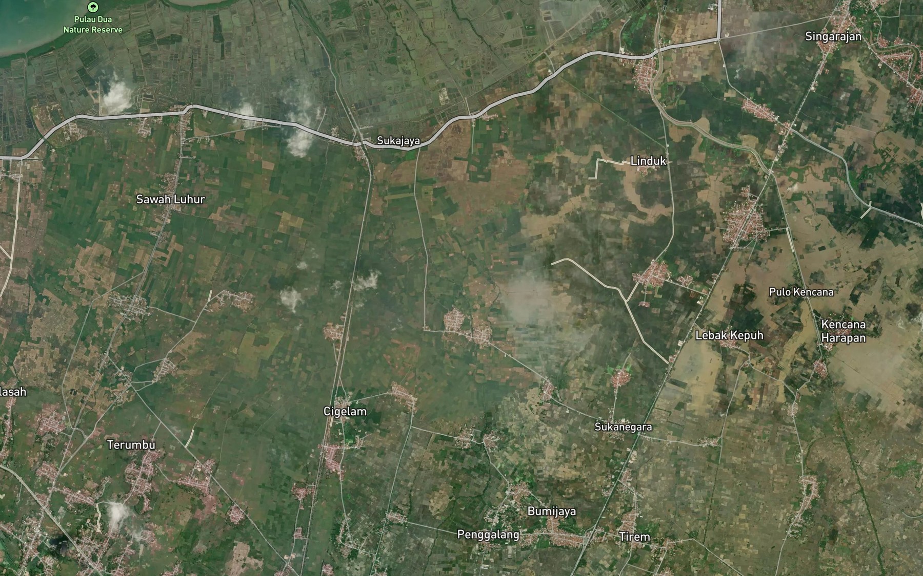 Satellite map of the Kali Penjalin