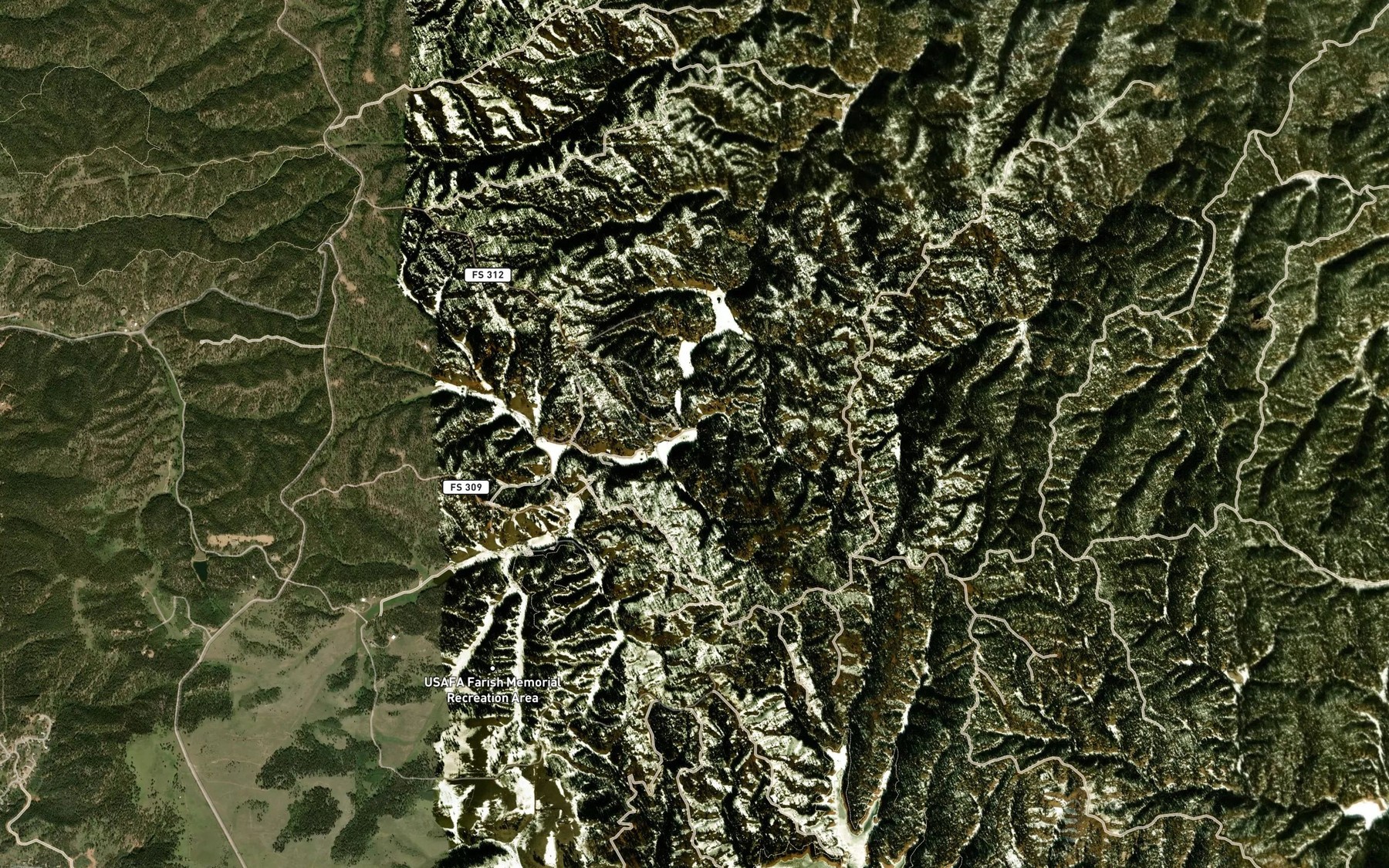 Satellite map of the Aspen Lake