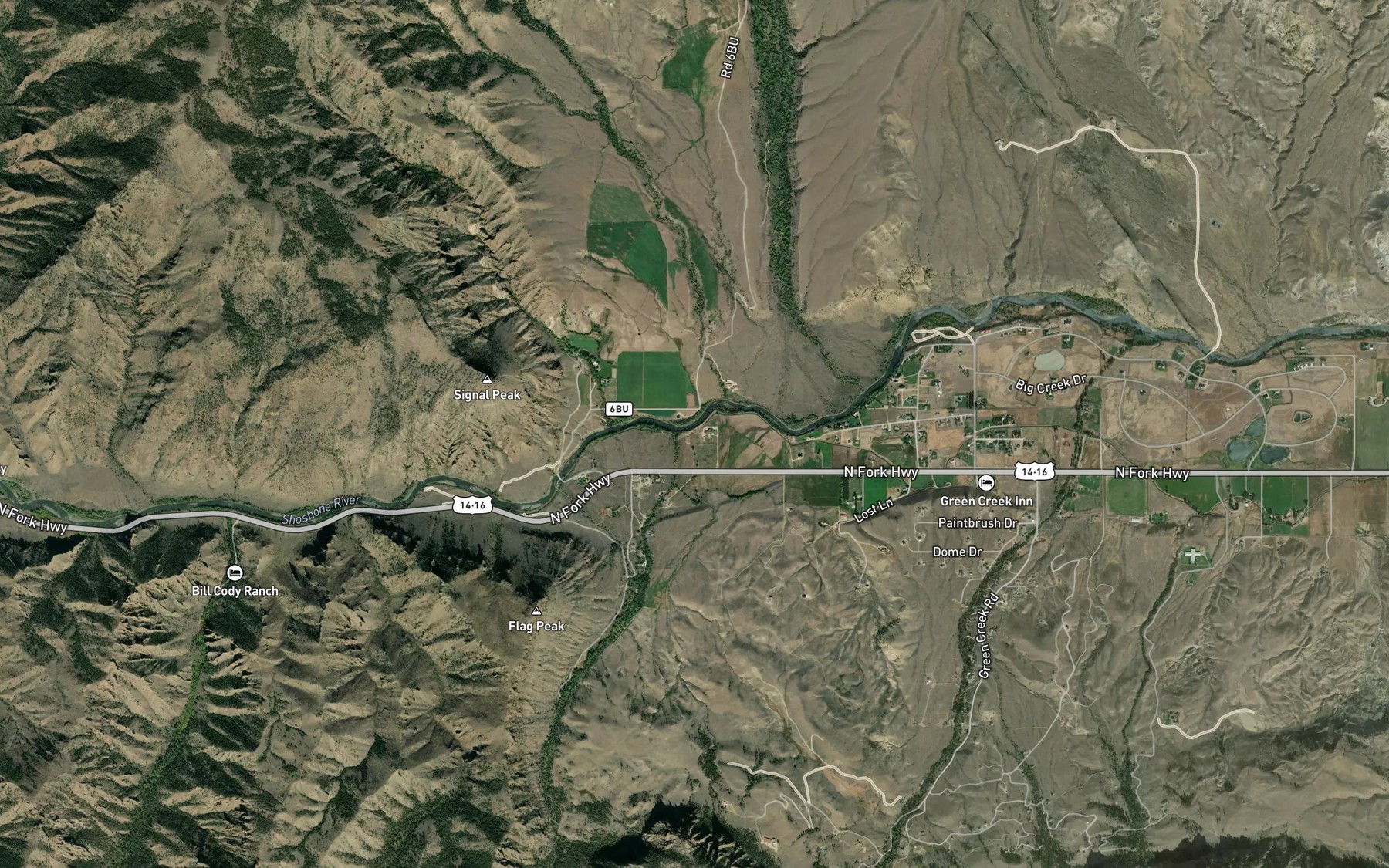 Satellite map of the Valley Ditch