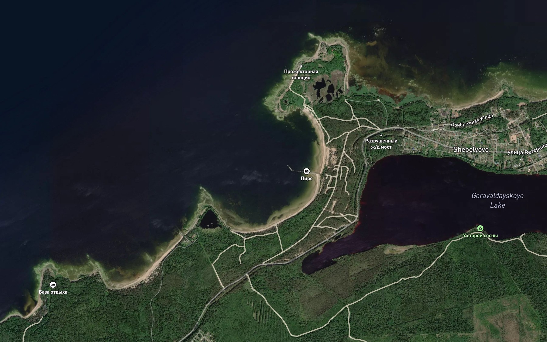 Satellite map of the Bukhta Batareynaya