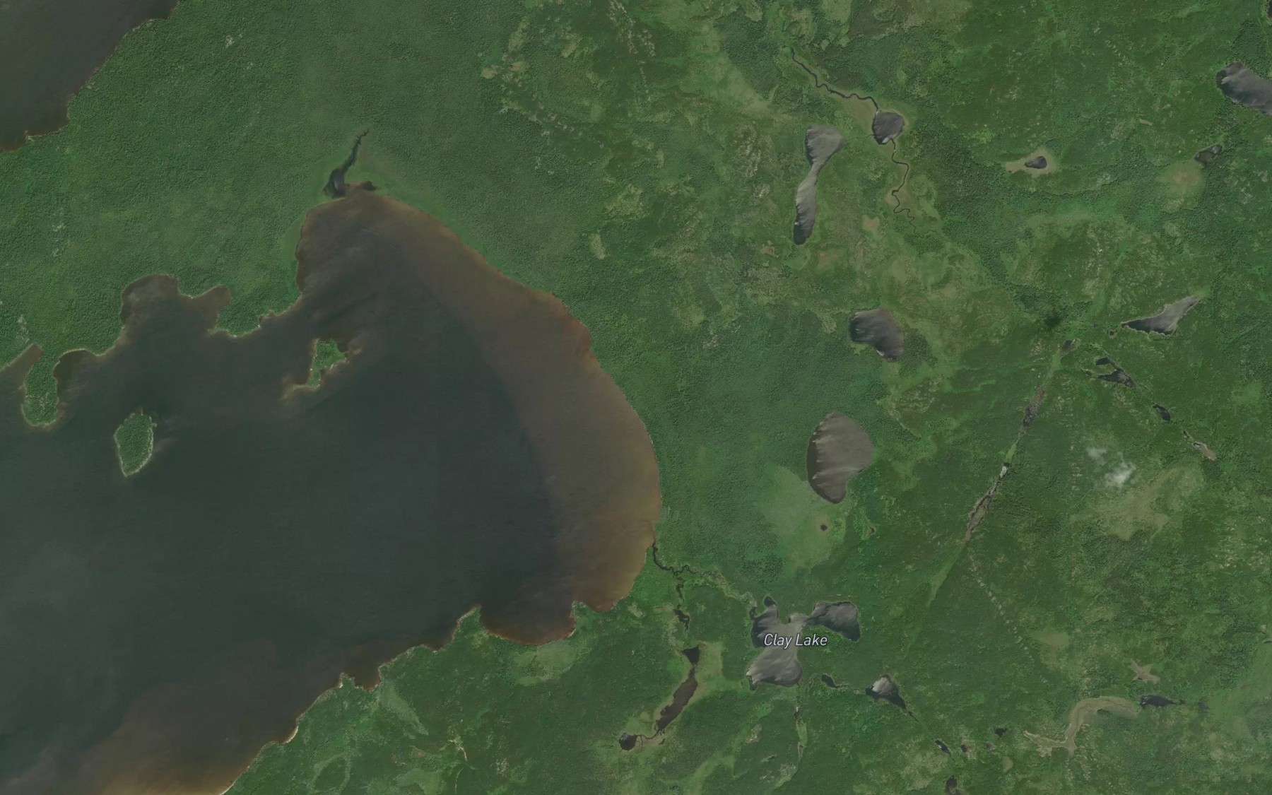 Satellite map of the Clay Creek