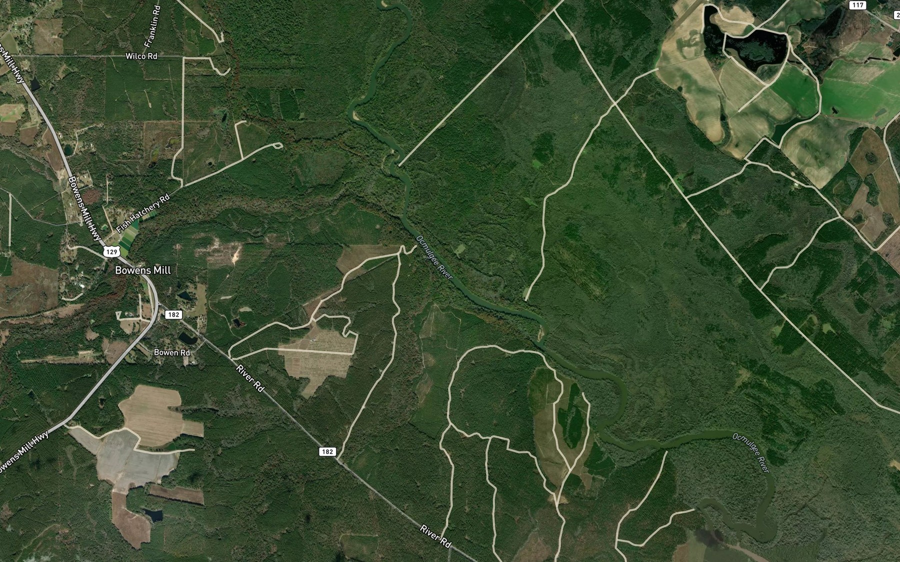 Satellite map of the Otter Creek