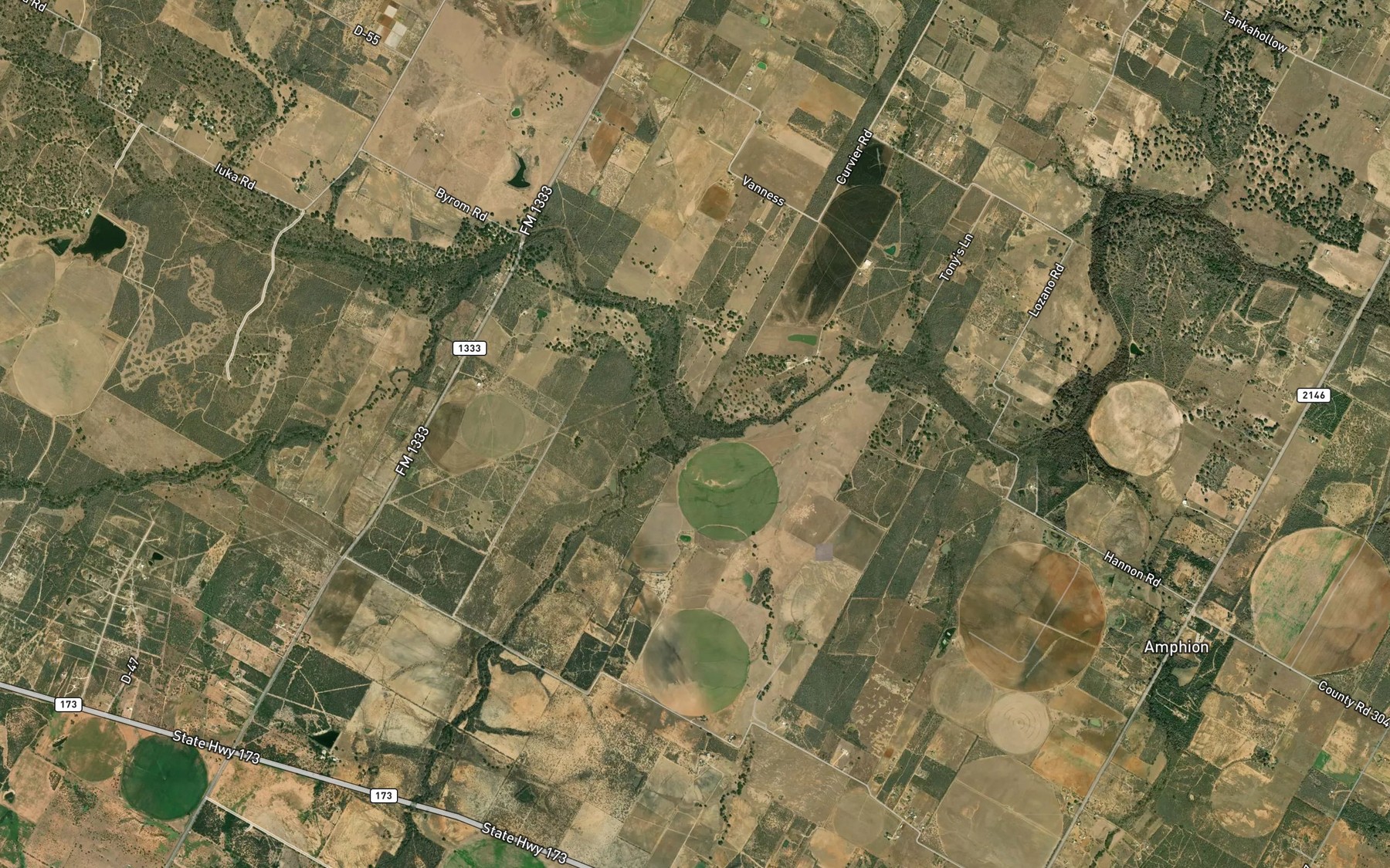 Satellite map of the Santa Anna Creek